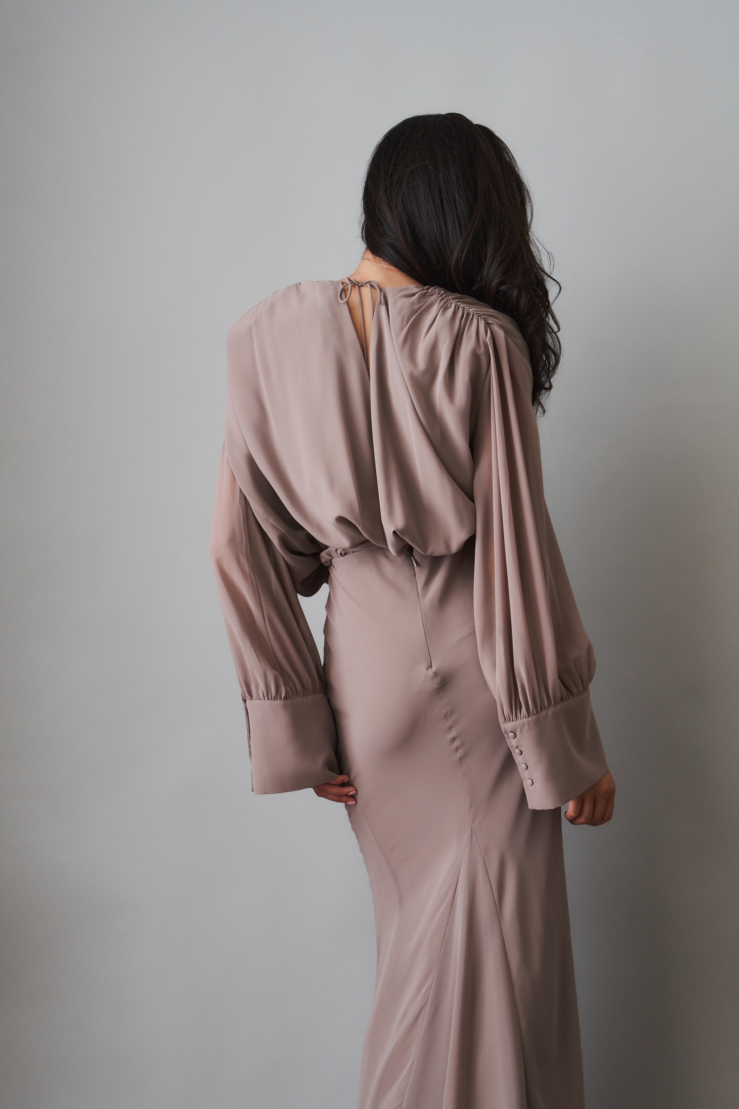 Chiffon Long Sleeve Maxi Dress