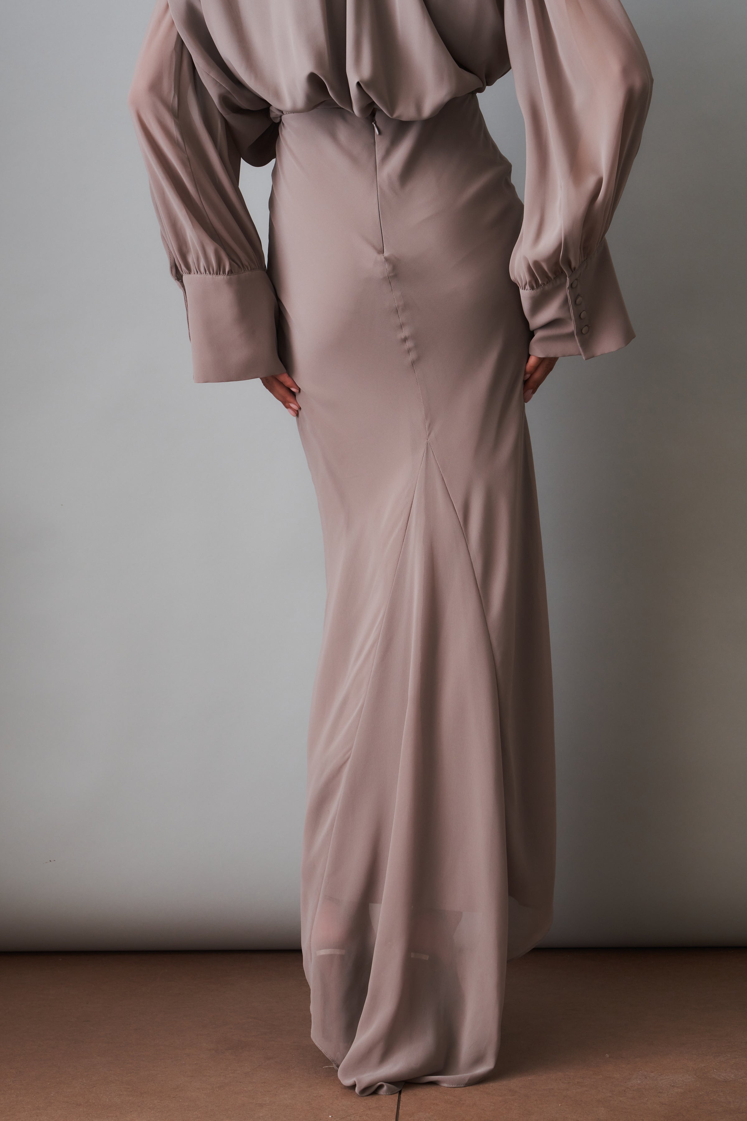 Chiffon Long Sleeve Maxi Dress