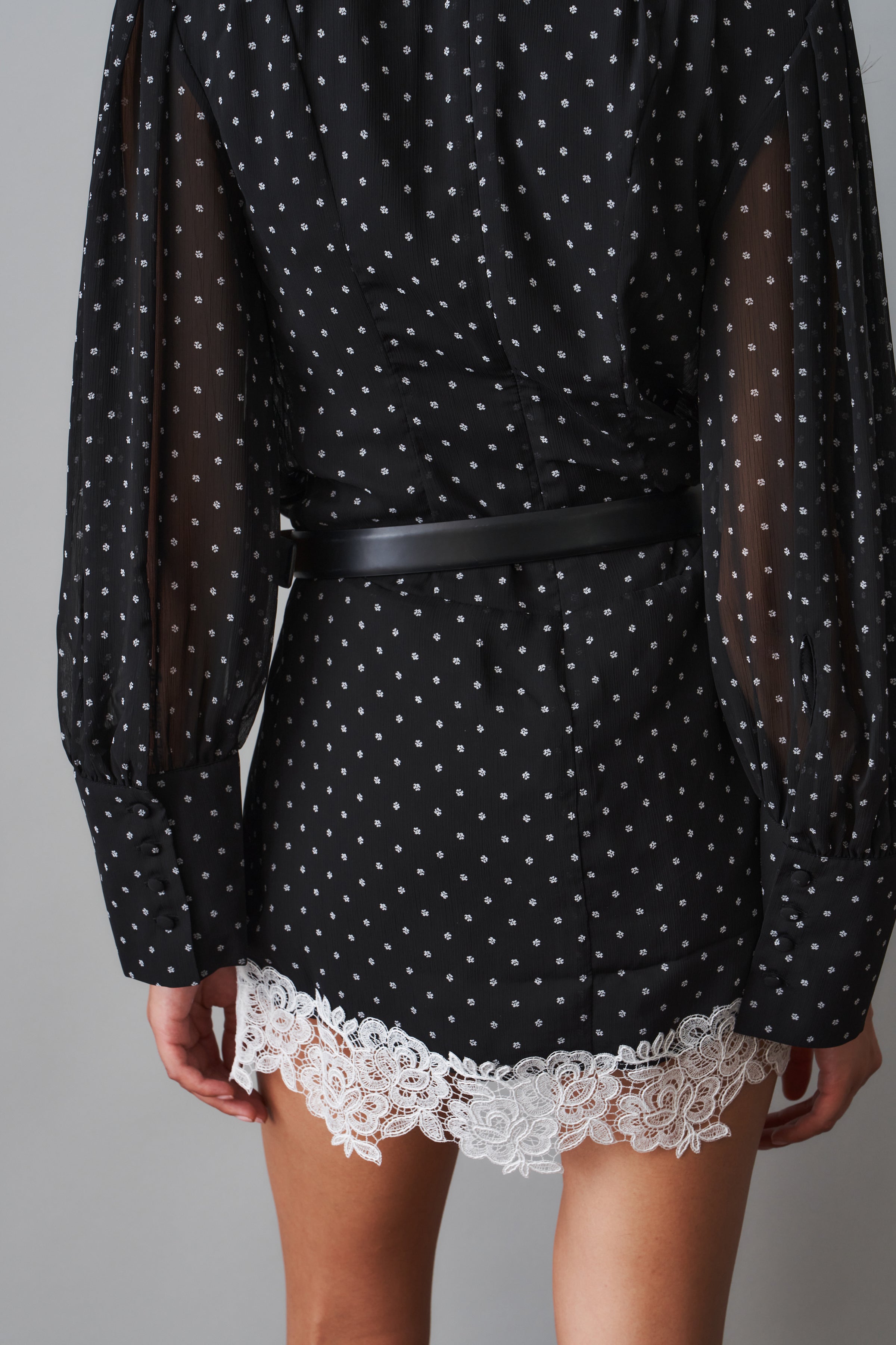 Capucine Black Polka Dress
