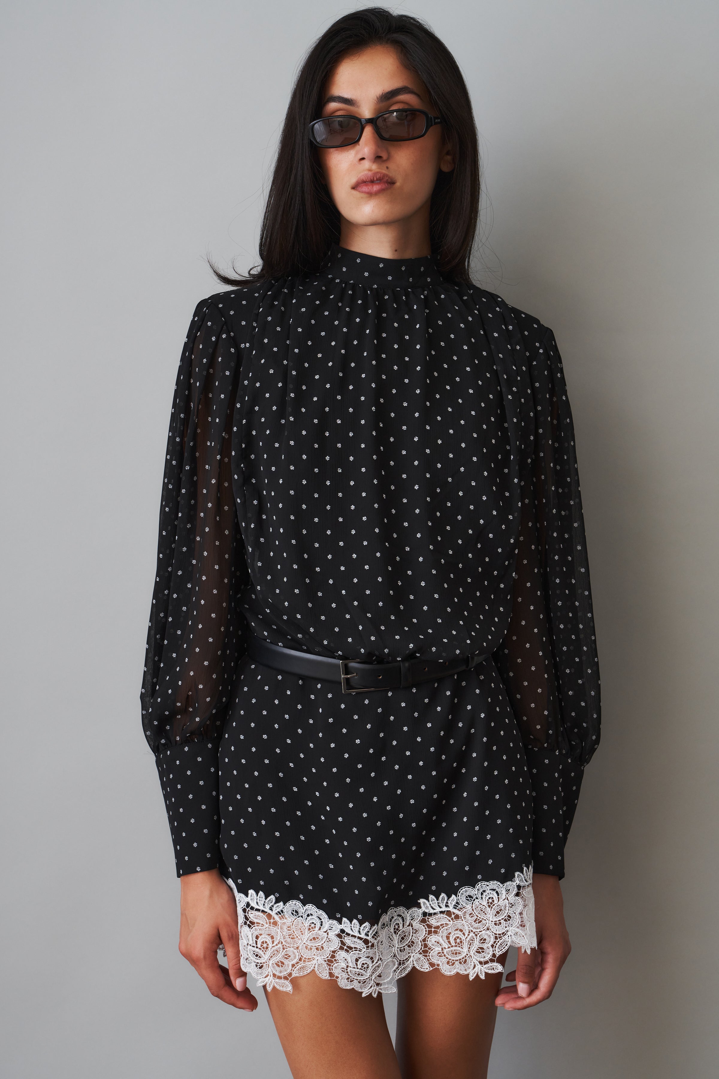 Capucine Black Polka Dress