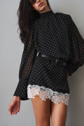 Capucine Black Polka Dress
