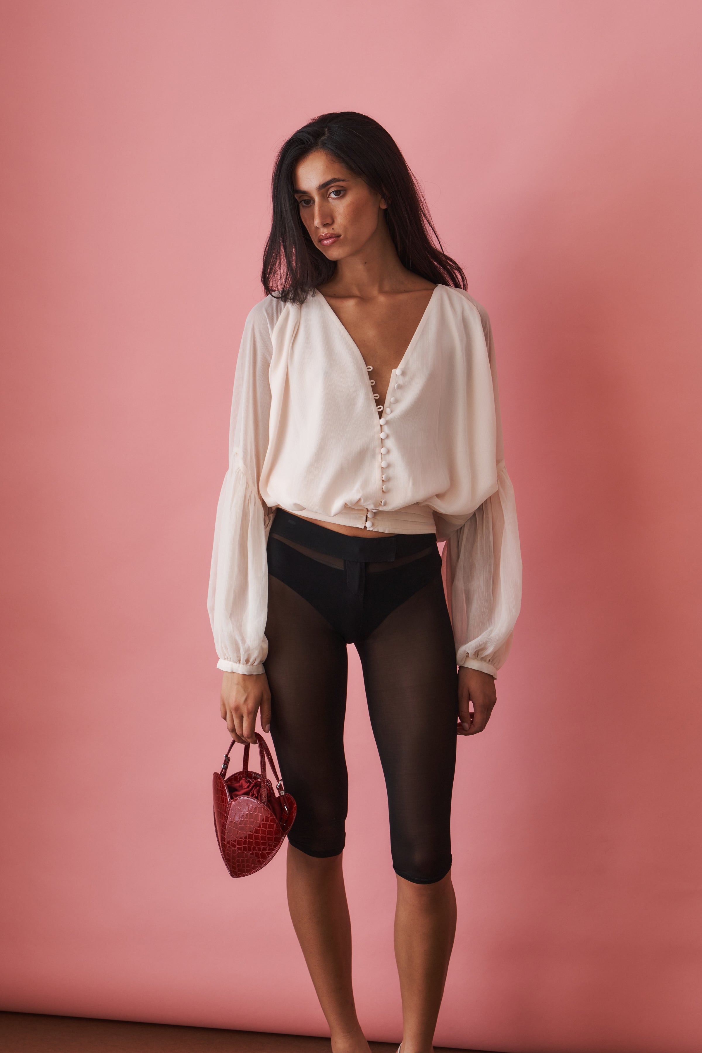 Chiffon V Neck Blouse