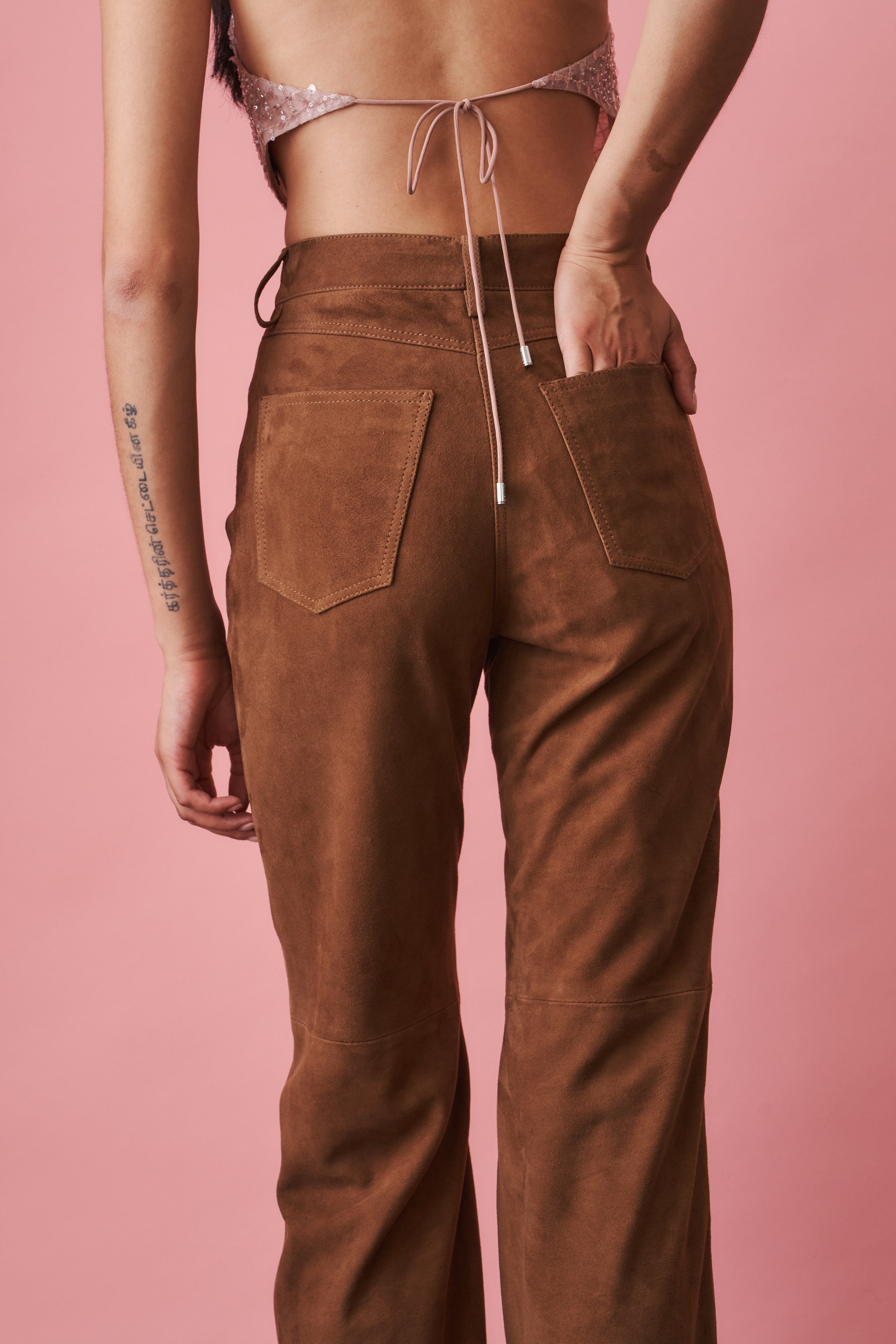 Suede High Waisted Pants