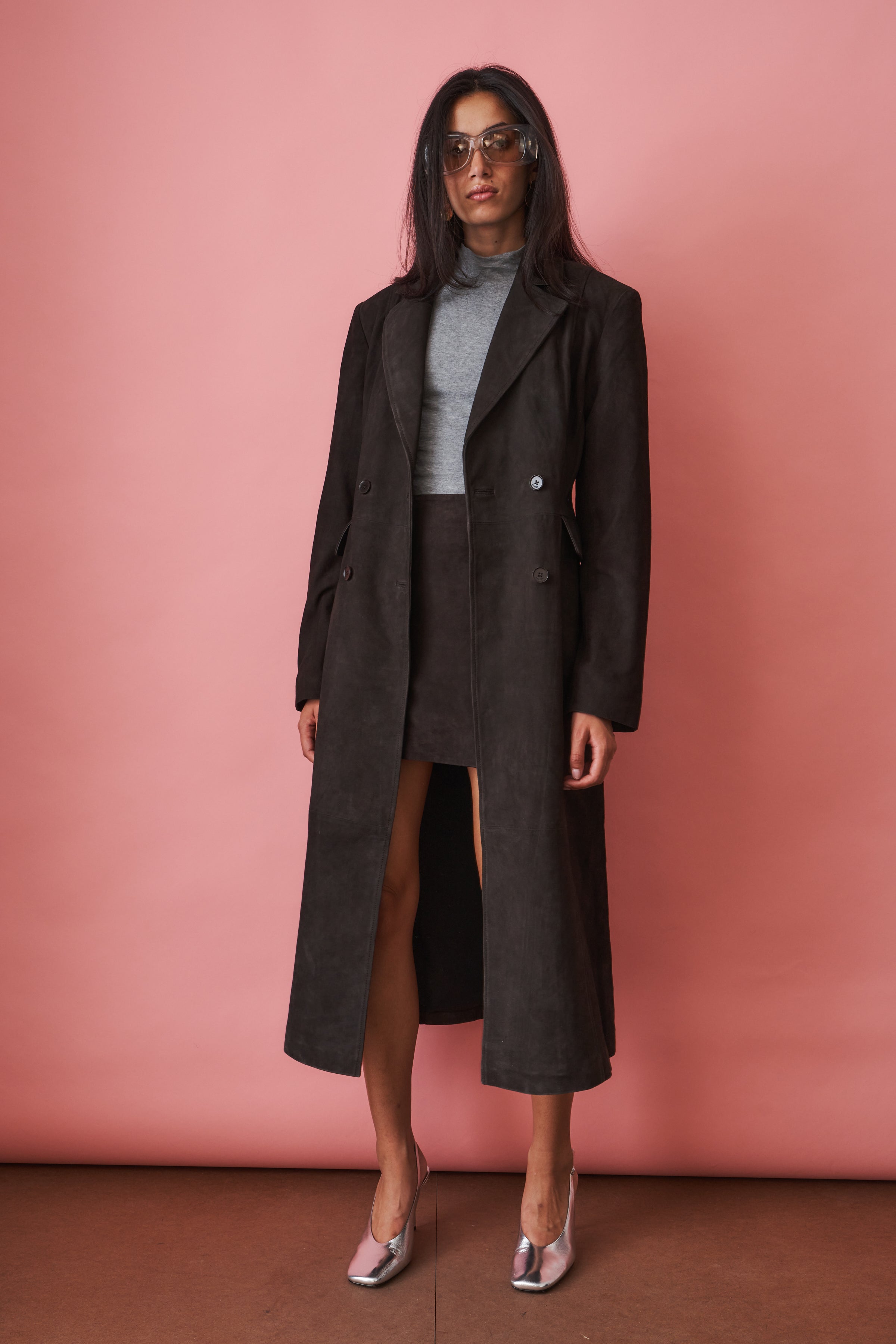 Venetta Ganache Suede Coat