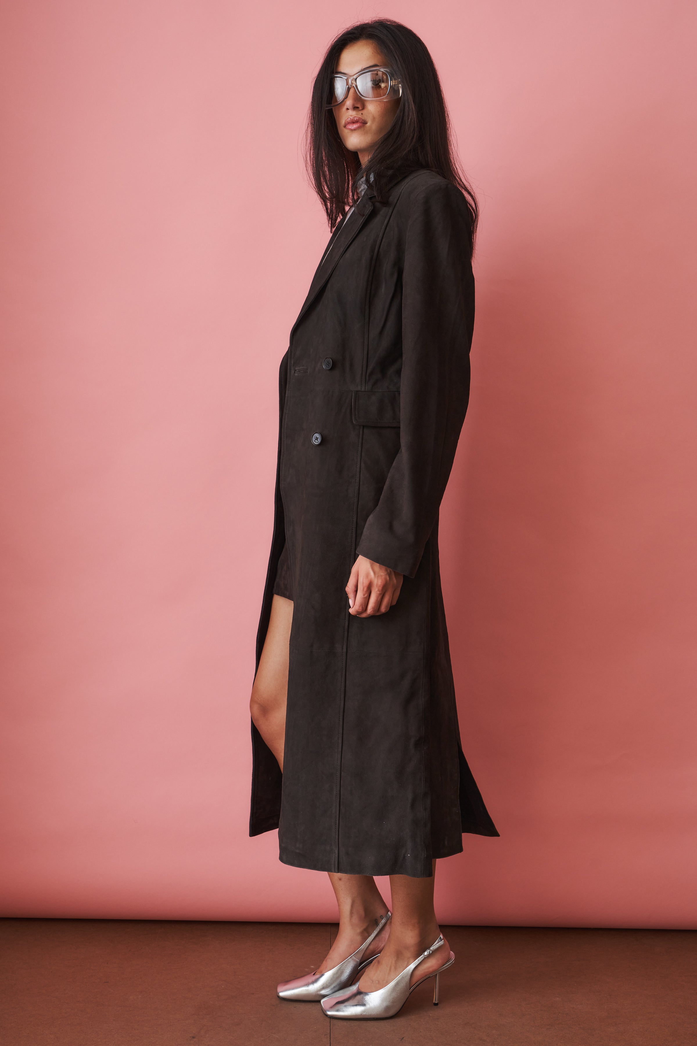 Venetta Ganache Suede Coat