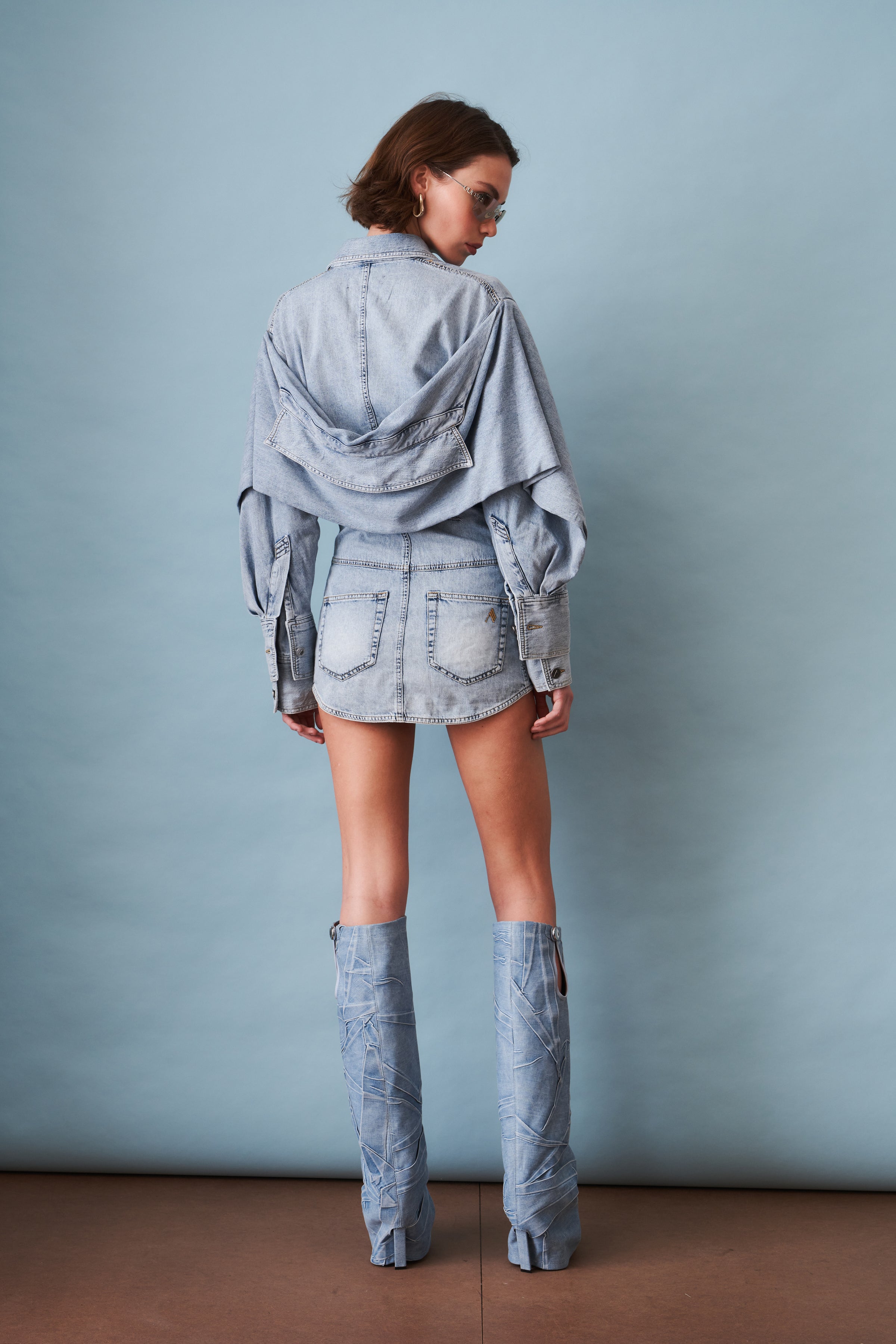 Blue Chambray Mini Dress