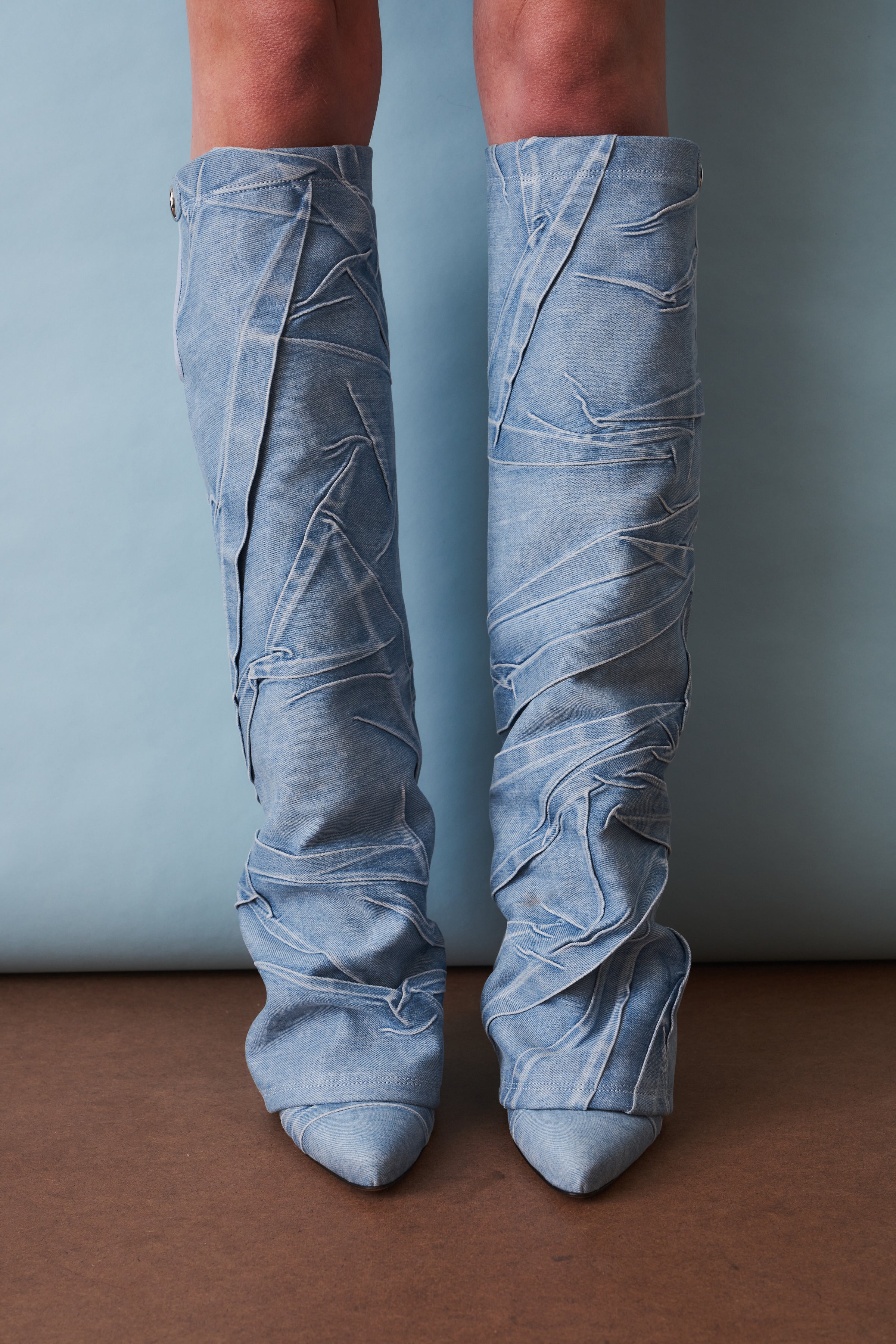 Leon Denim Boot 100mm