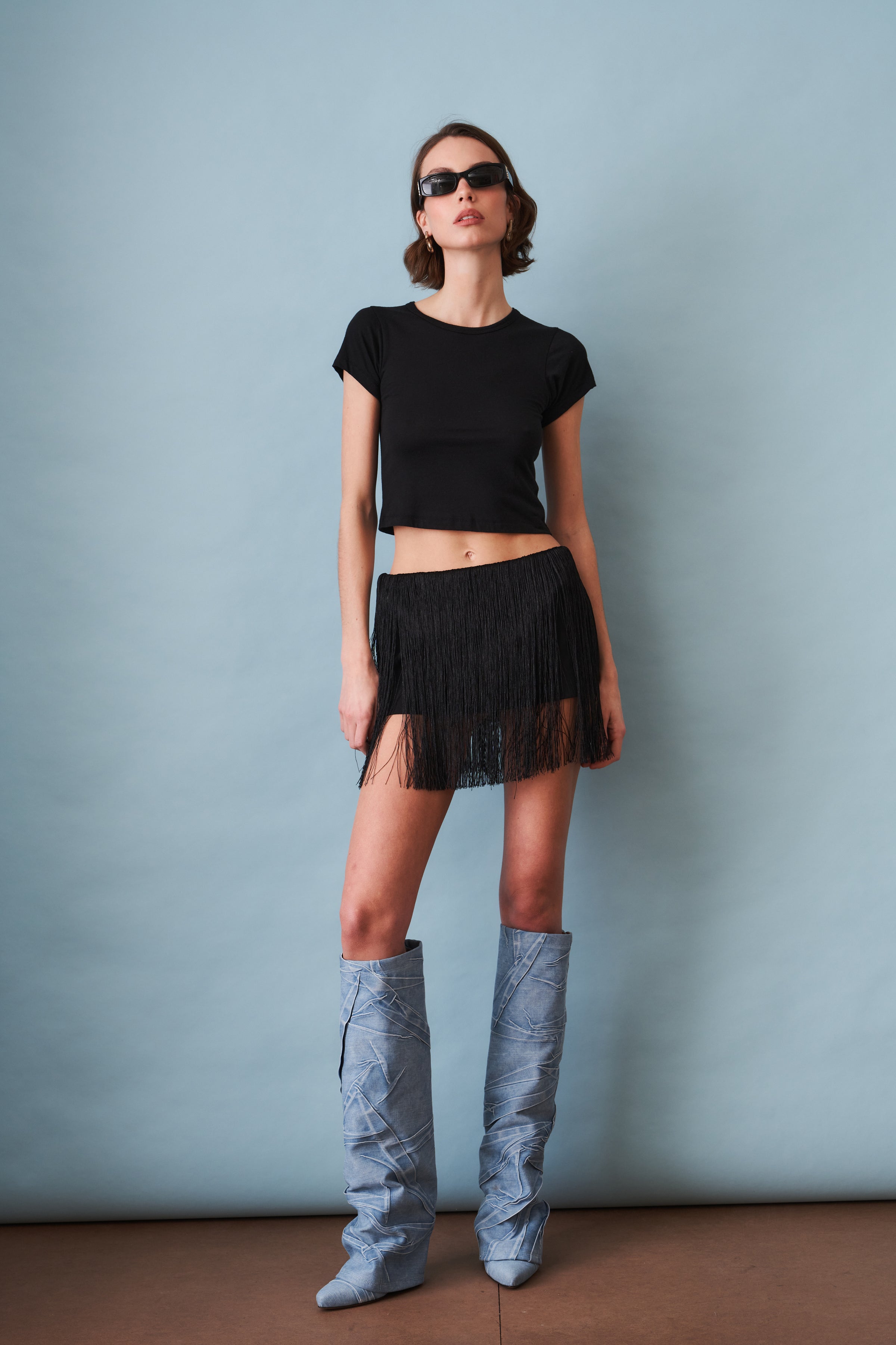 Fringe Mini Skirt