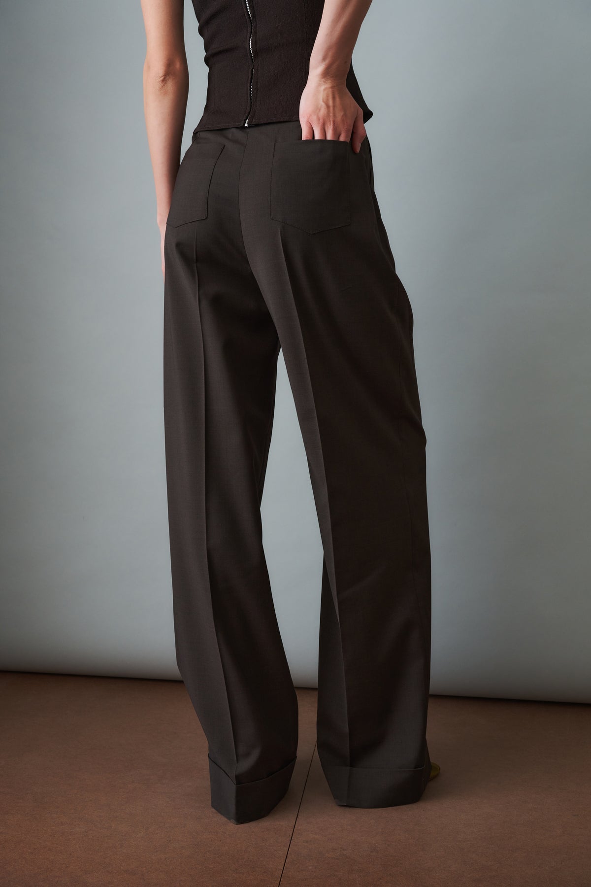 Cuffed Pants Wool Brown