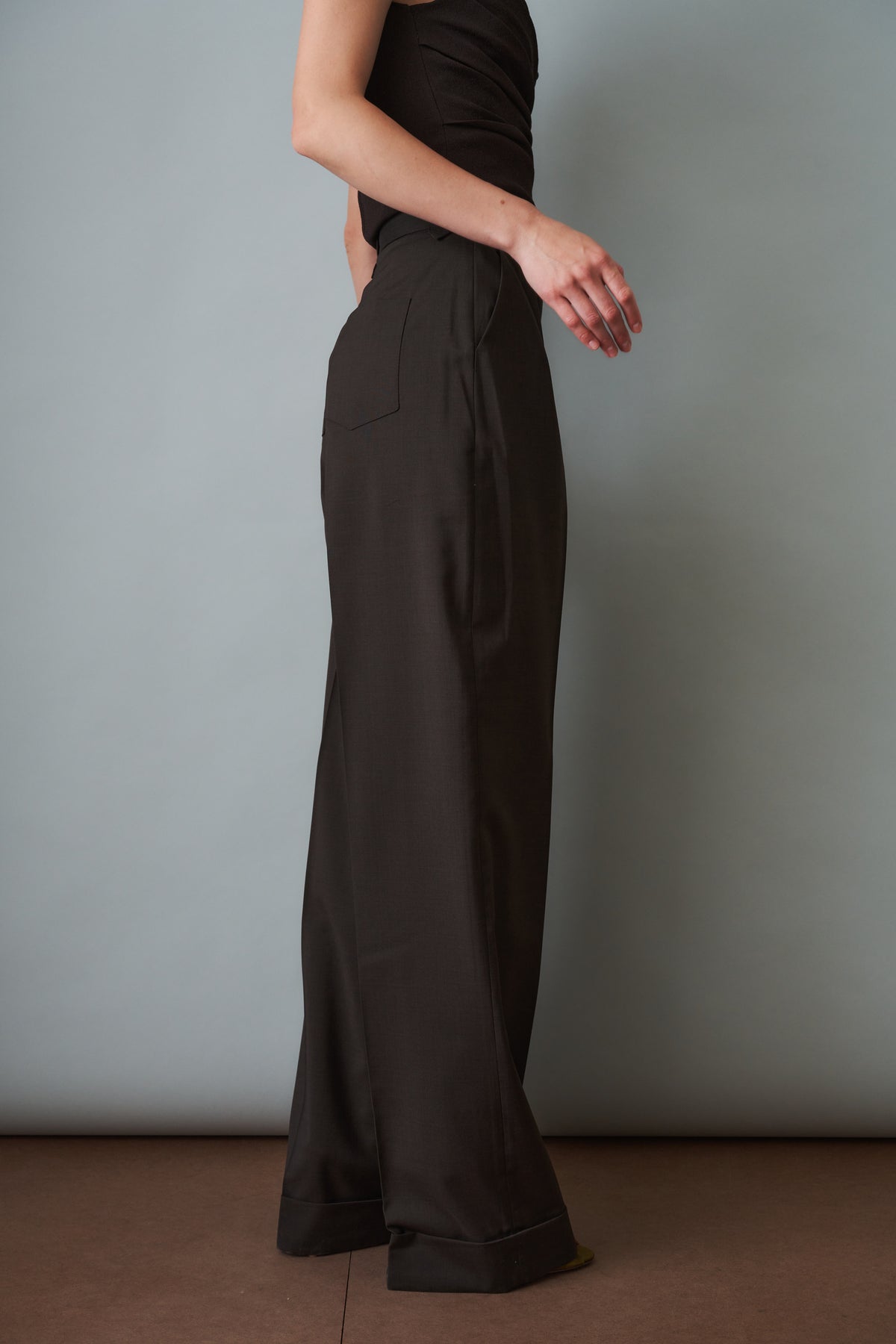 Cuffed Pants Wool Brown