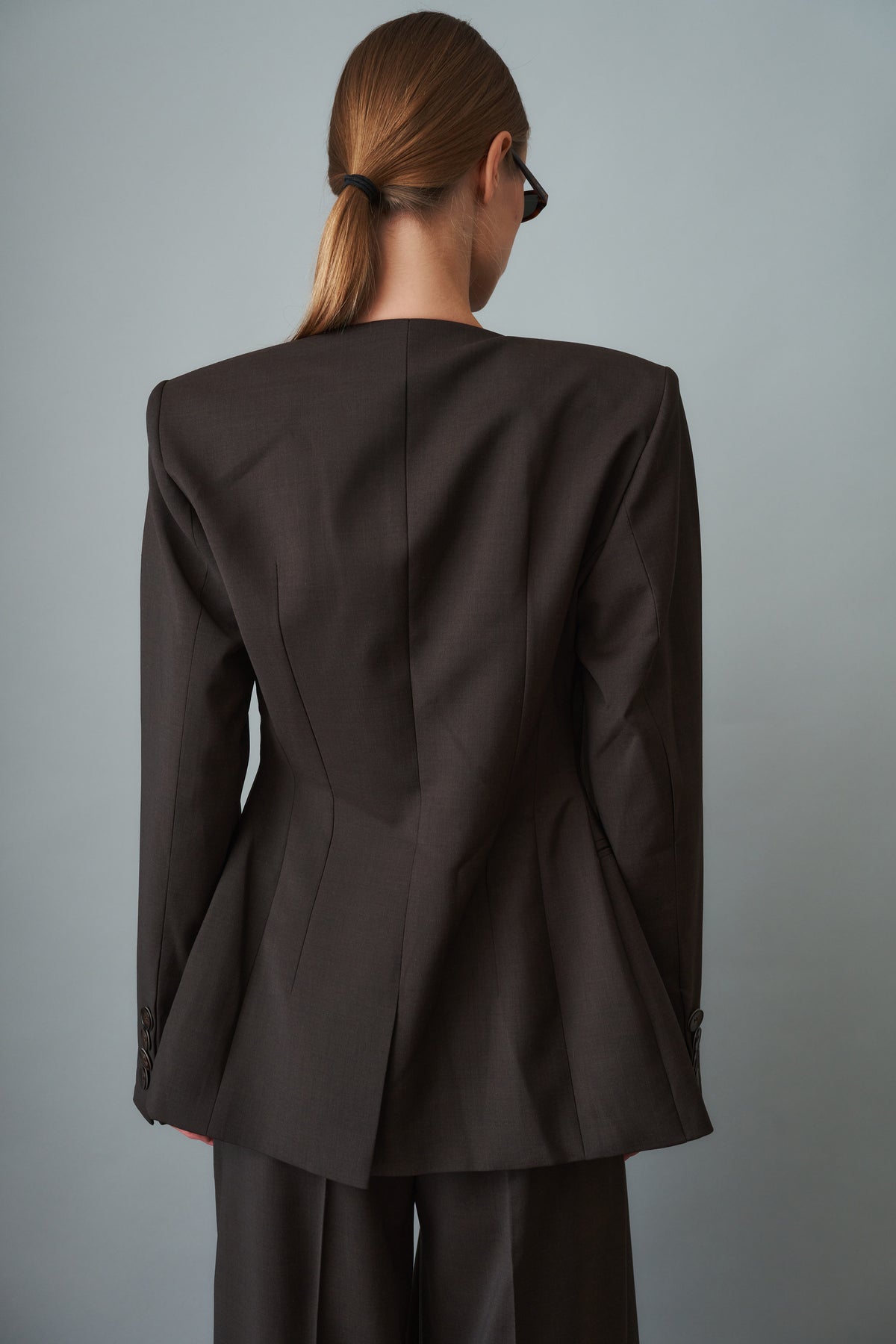 Scarf Blazer Wool Brown