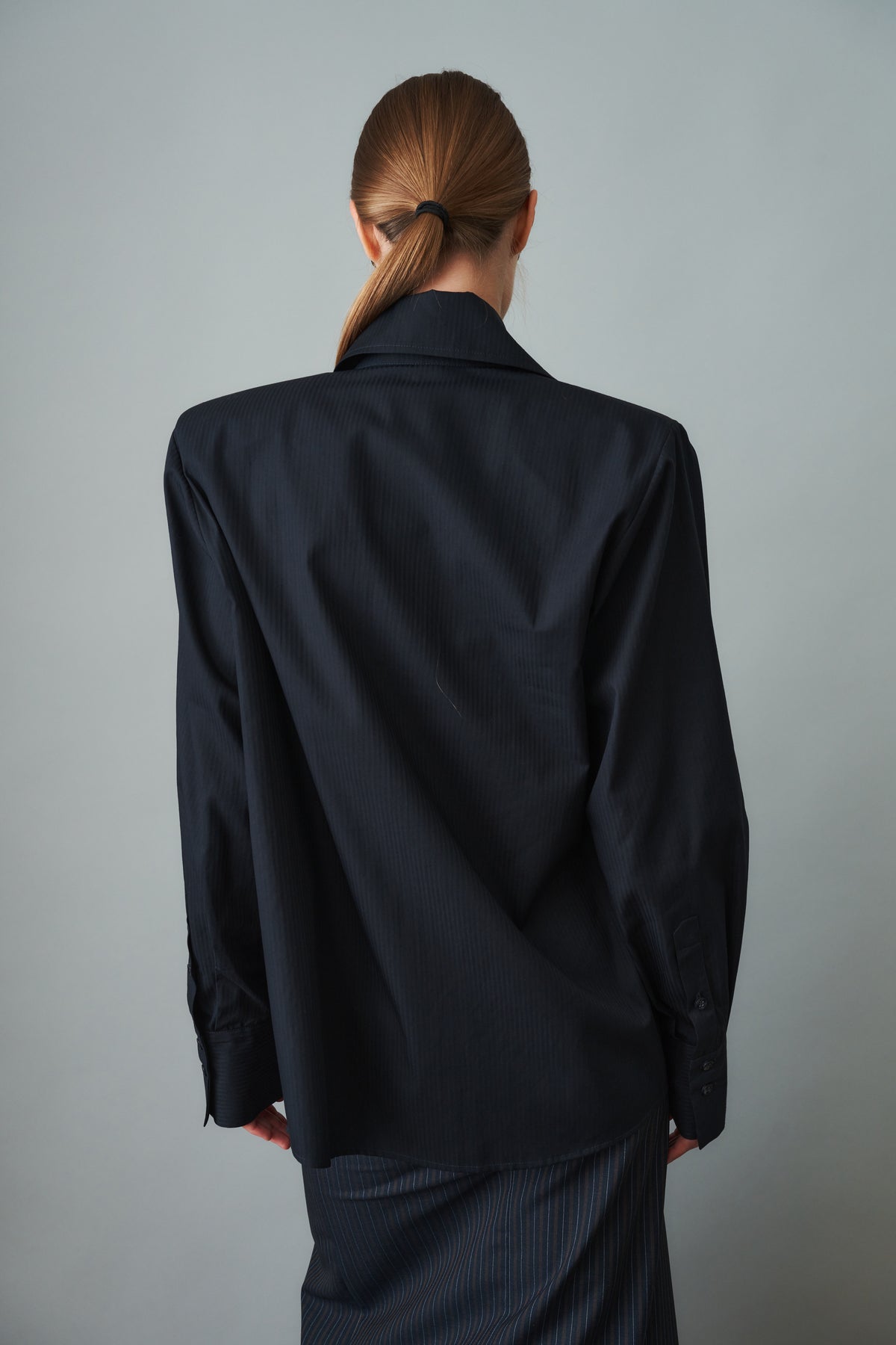 Fitted Striped Shirt Navy