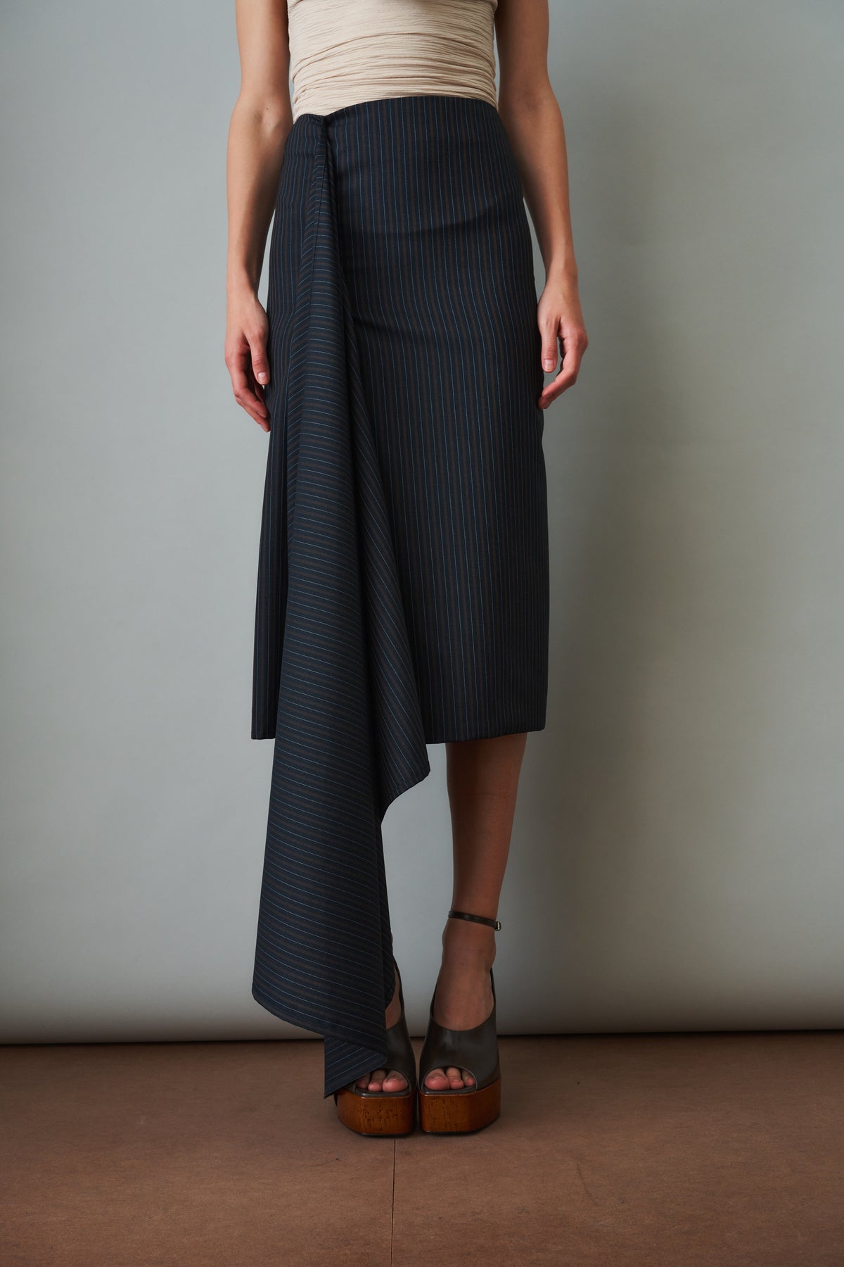 Wrapped Skirt Wool Navy