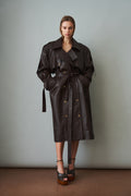 Leather Trench Dark Brown