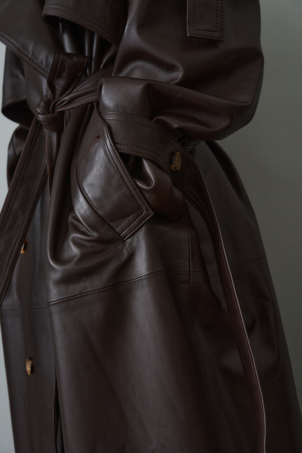 Leather Trench Dark Brown