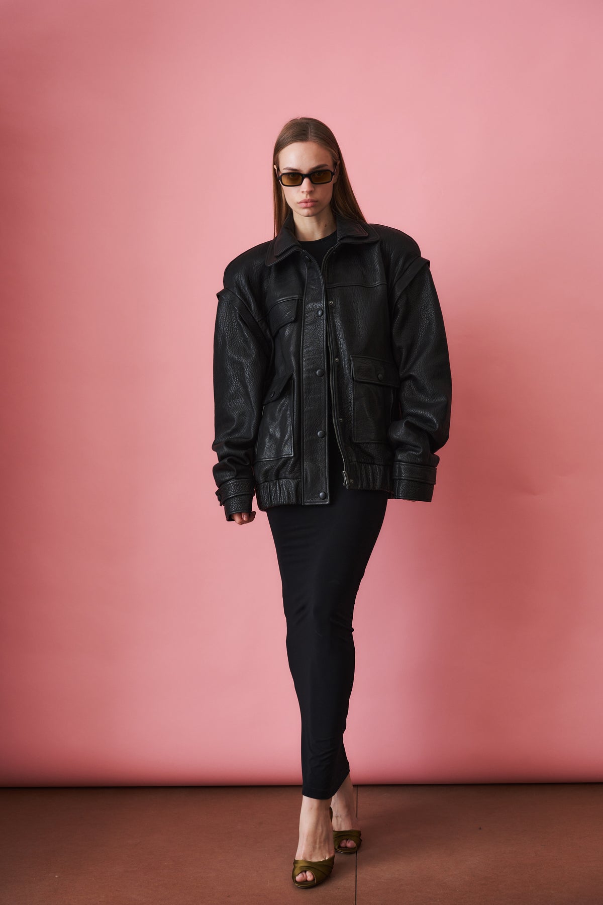 Grained Lambskin Jacket Black