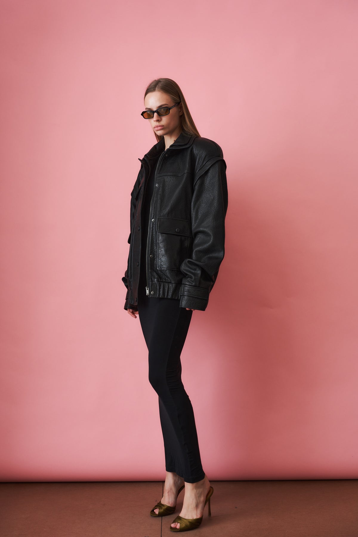 Grained Lambskin Jacket Black