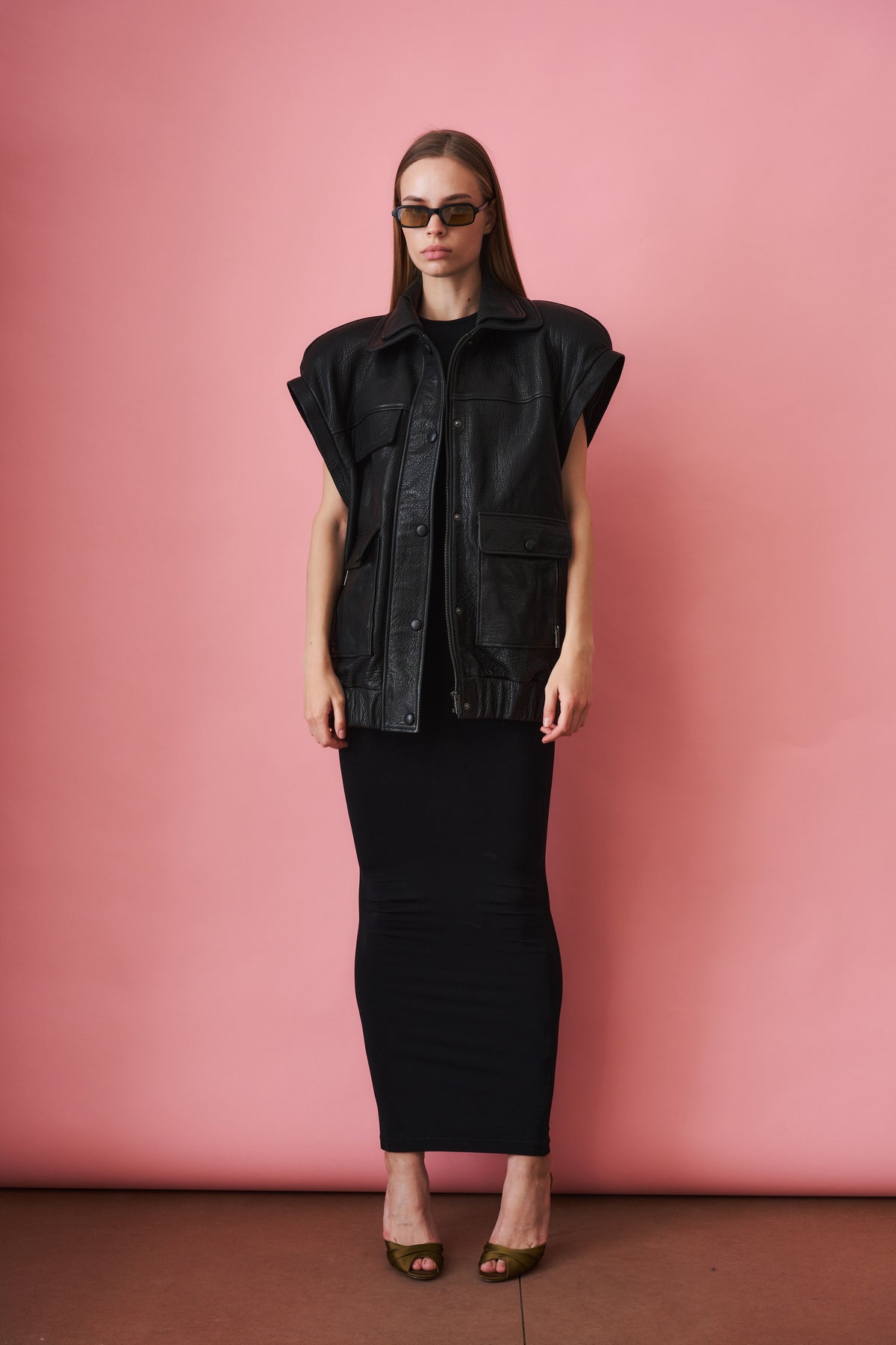 Grained Lambskin Jacket Black