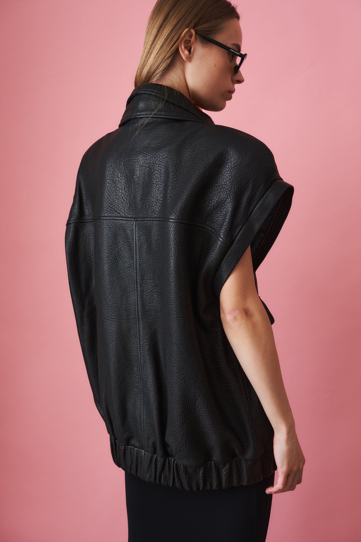Grained Lambskin Jacket Black