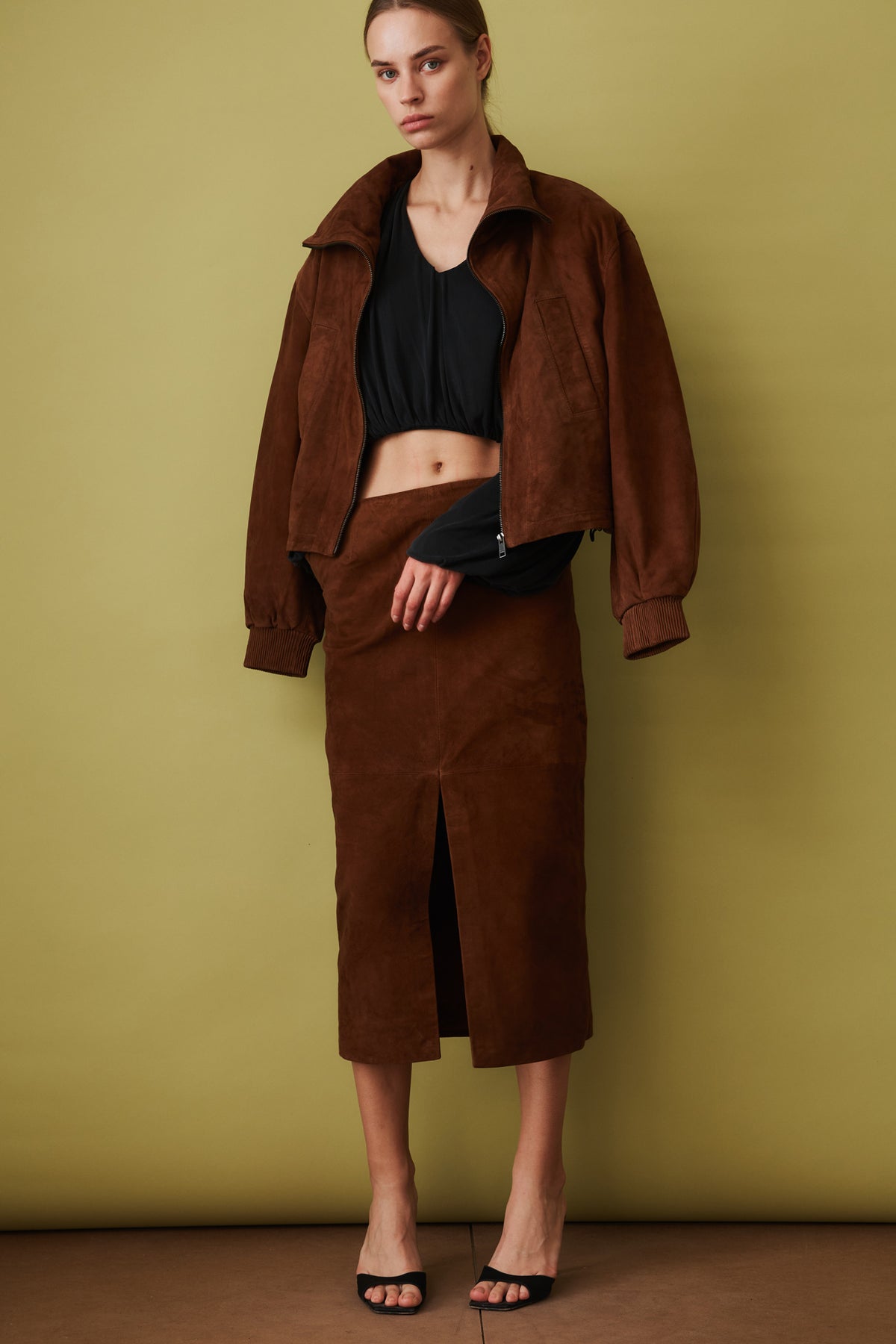 Suede Anorak Jacket Brown