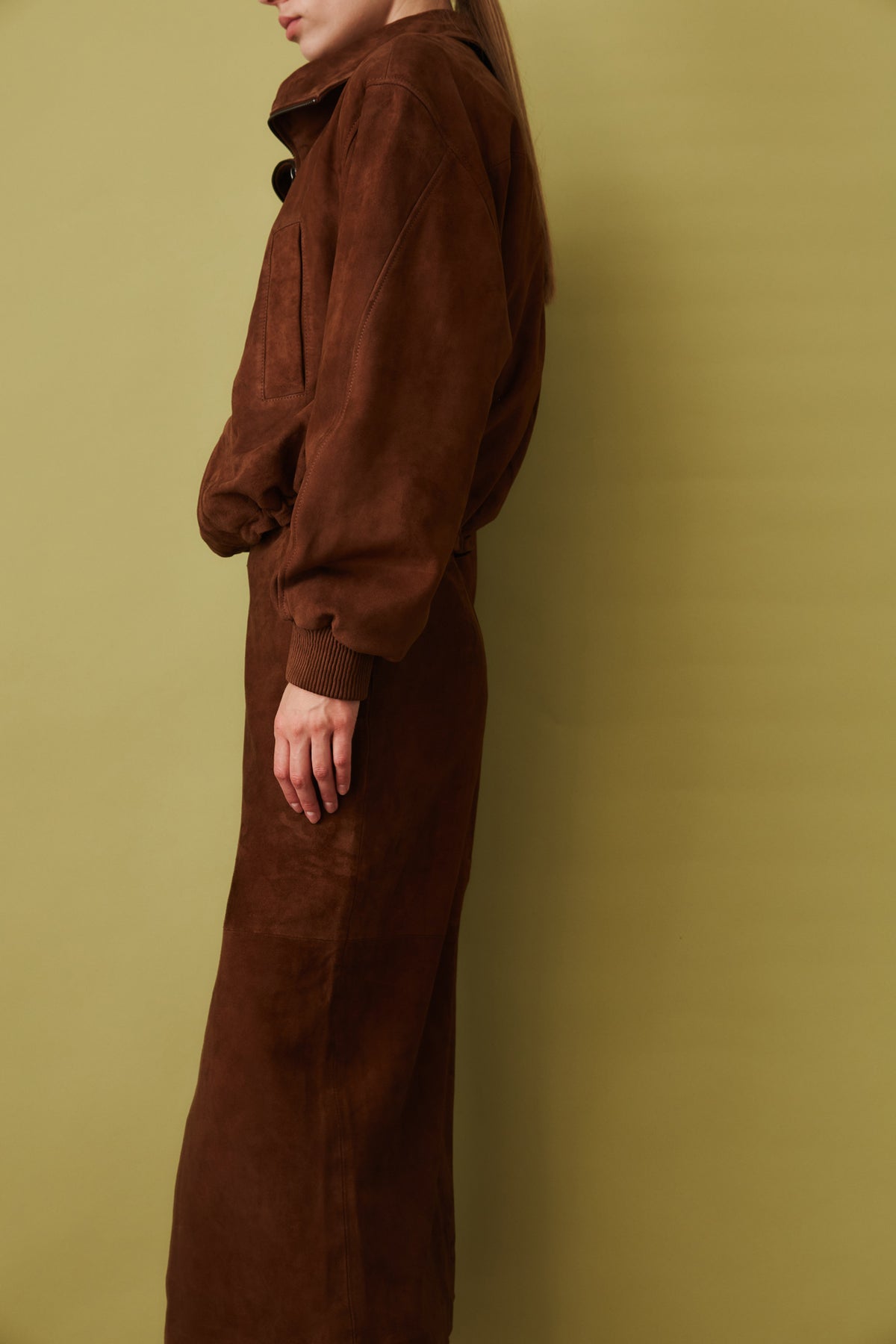 Suede Anorak Jacket Brown