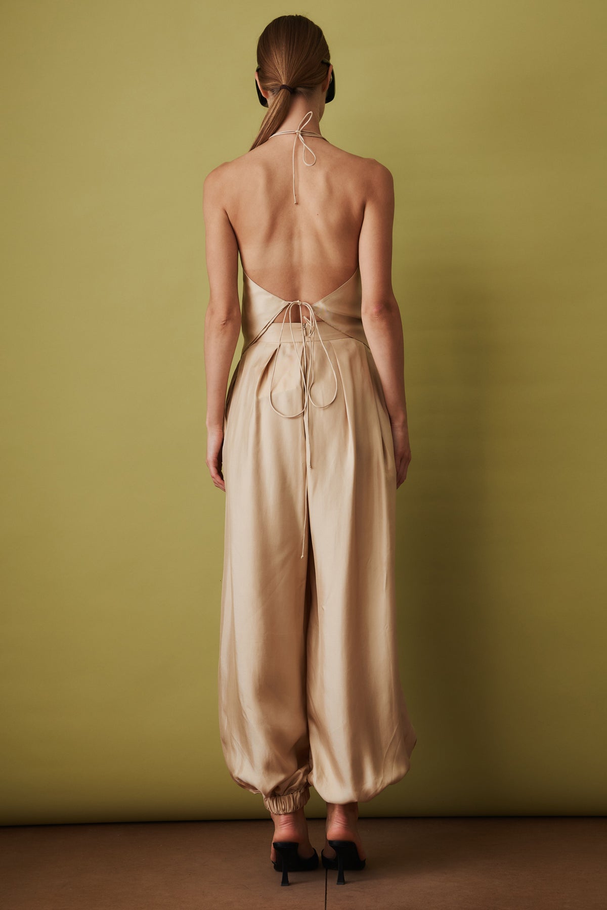 Thea Silk Top Beige