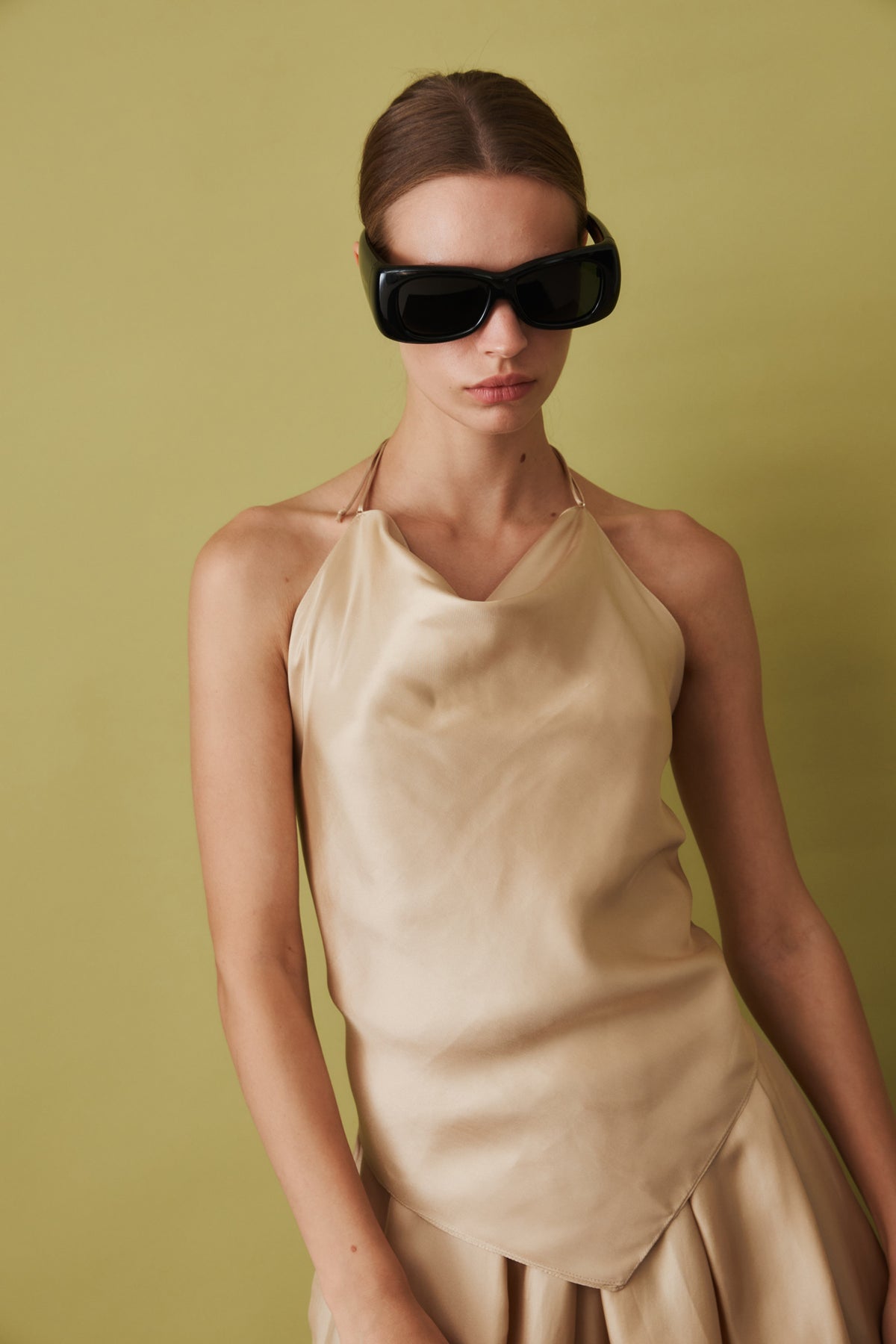 Thea Silk Top Beige