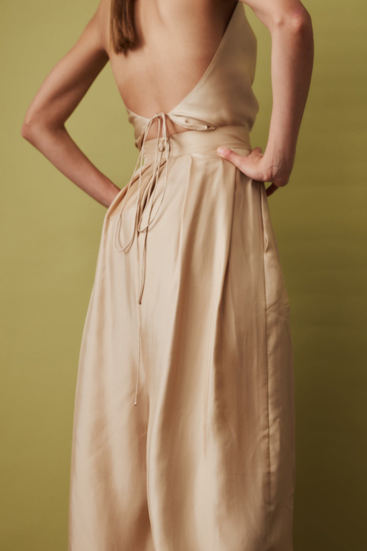 Bazar Silk Trousers Beige