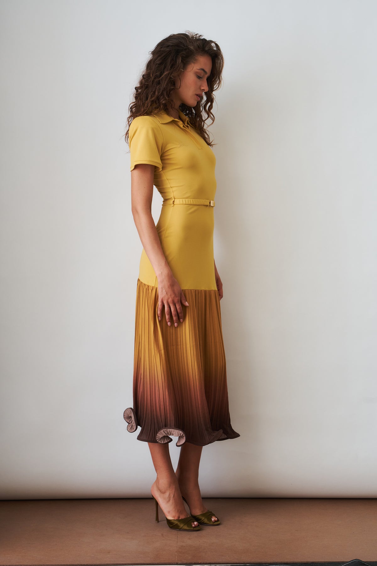 Polo Dress Degradé Pleated Skirt - DÉSORDRE