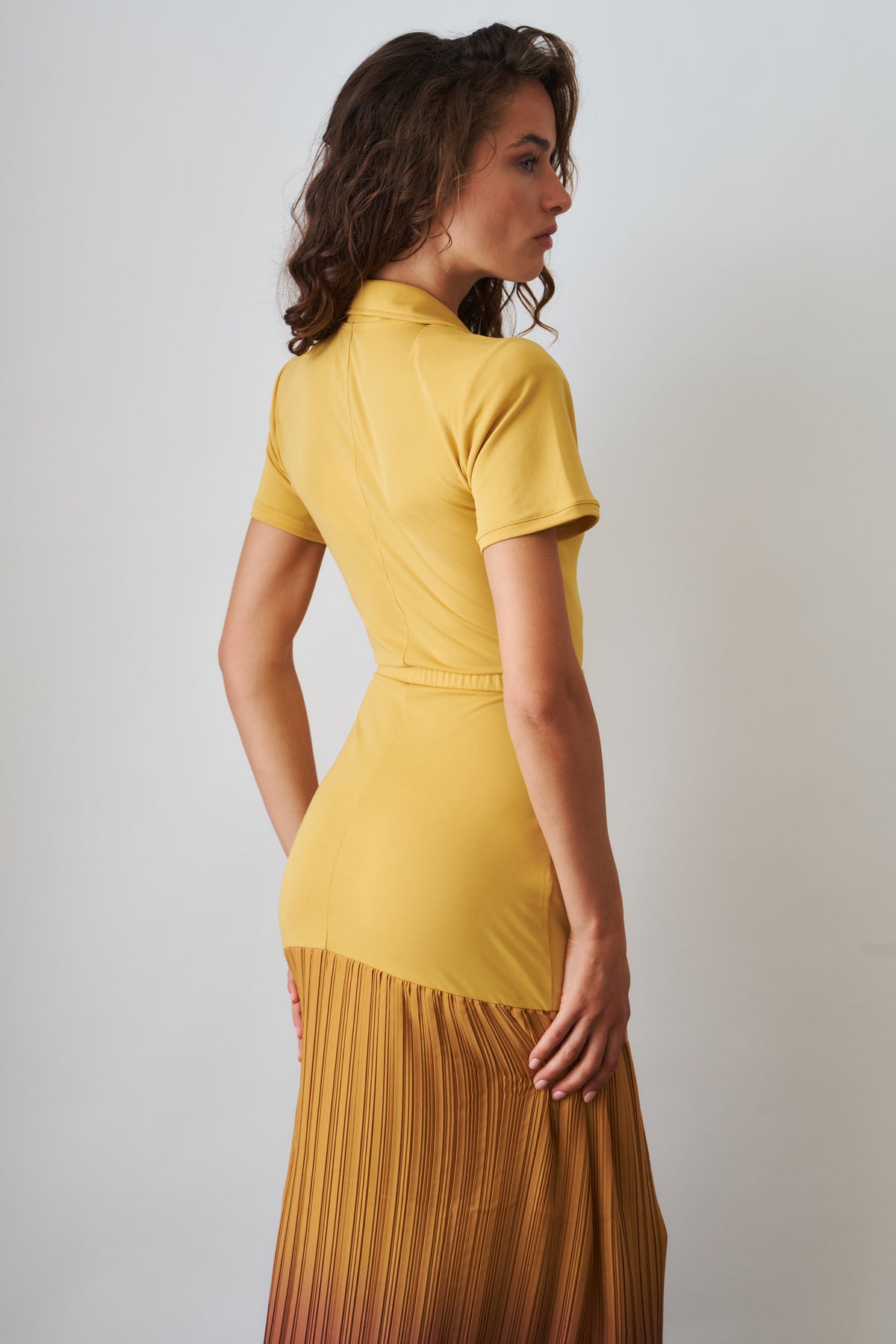 Polo Dress Degradé Pleated Skirt - DÉSORDRE