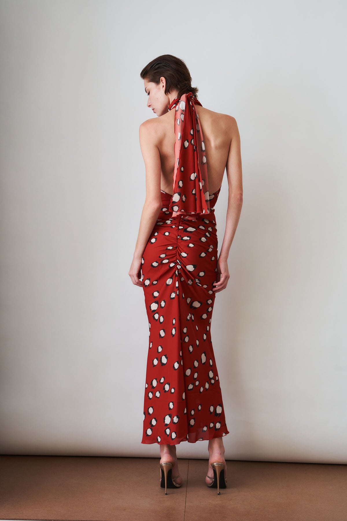 Georgette Bow Neck Long Dress - DÉSORDRE