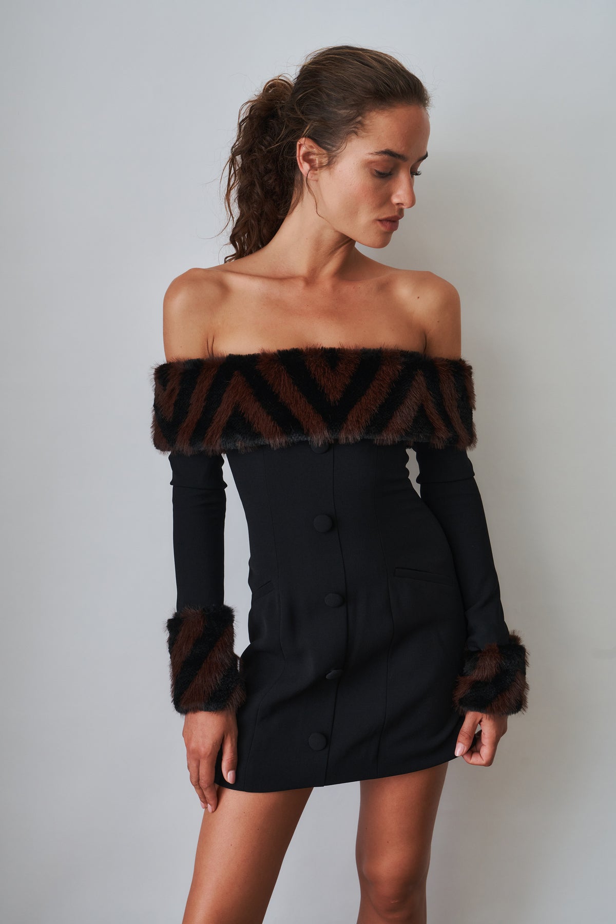 Elspeth Faux Fur Dress - DÉSORDRE