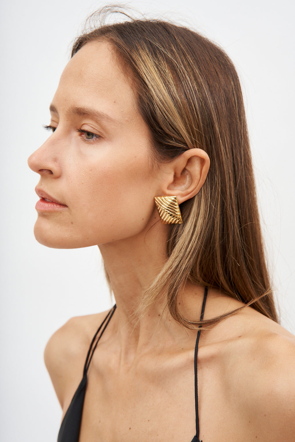 Lined Gold Earrings