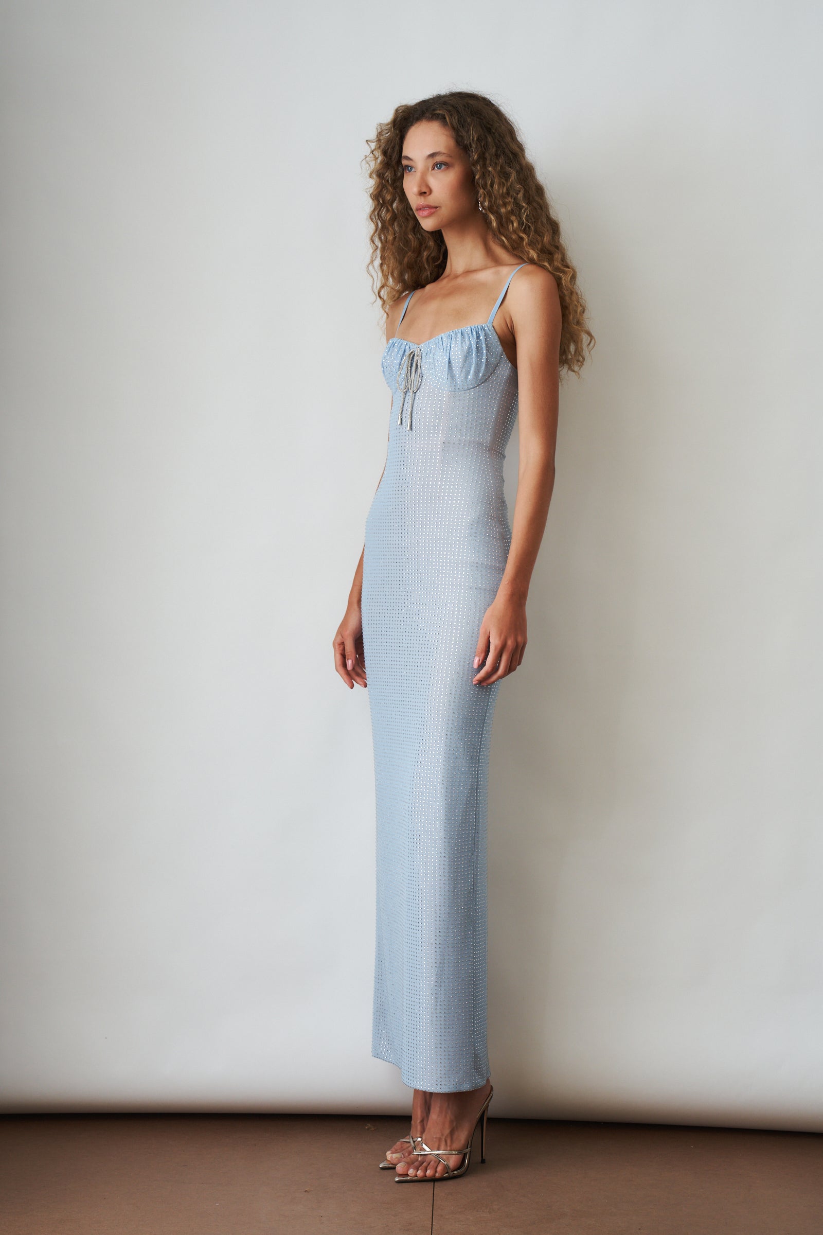 Crystal Hotfix Gown Sky Blue - DÉSORDRE