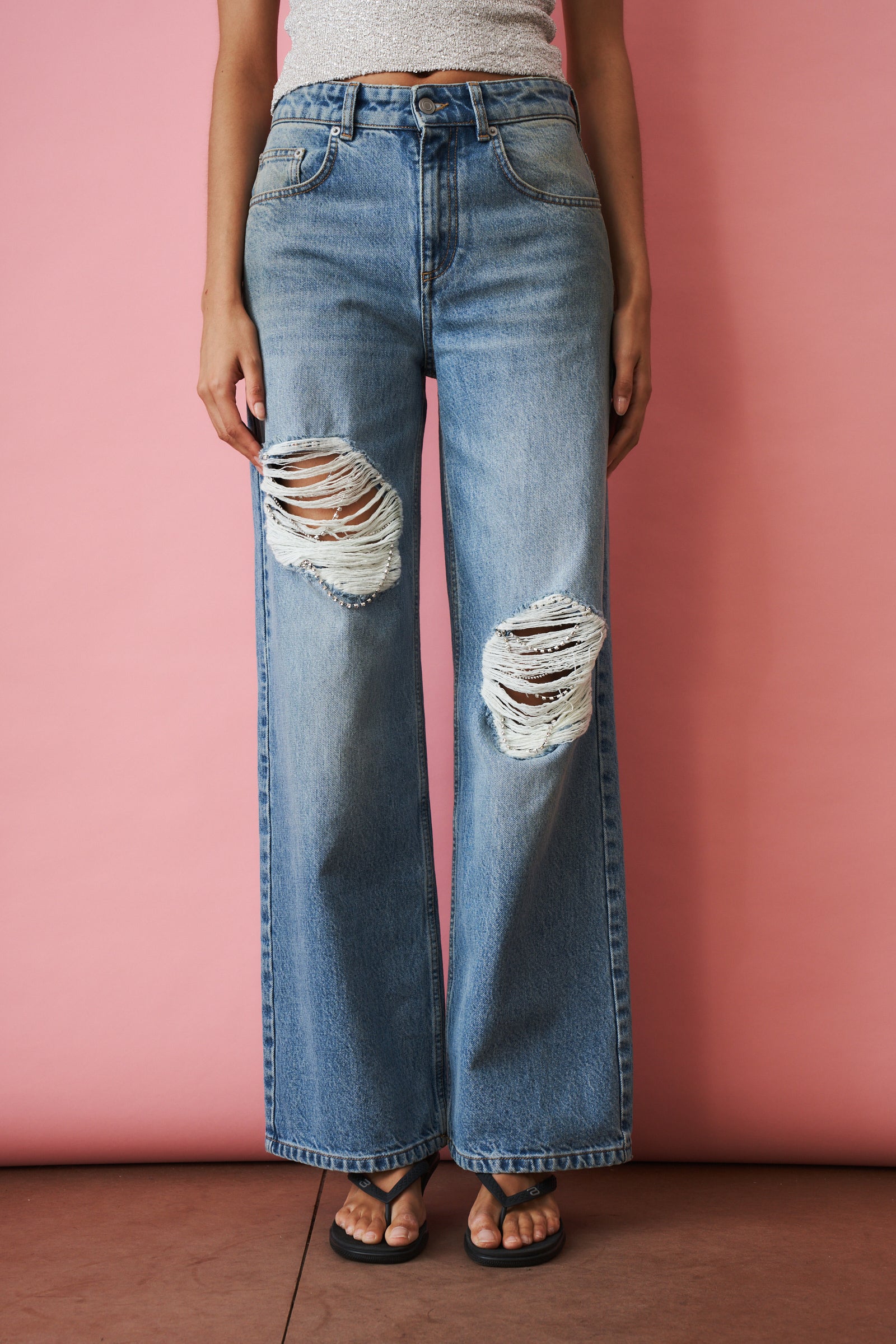 Crystal Fray Relaxed Jean - DÉSORDRE