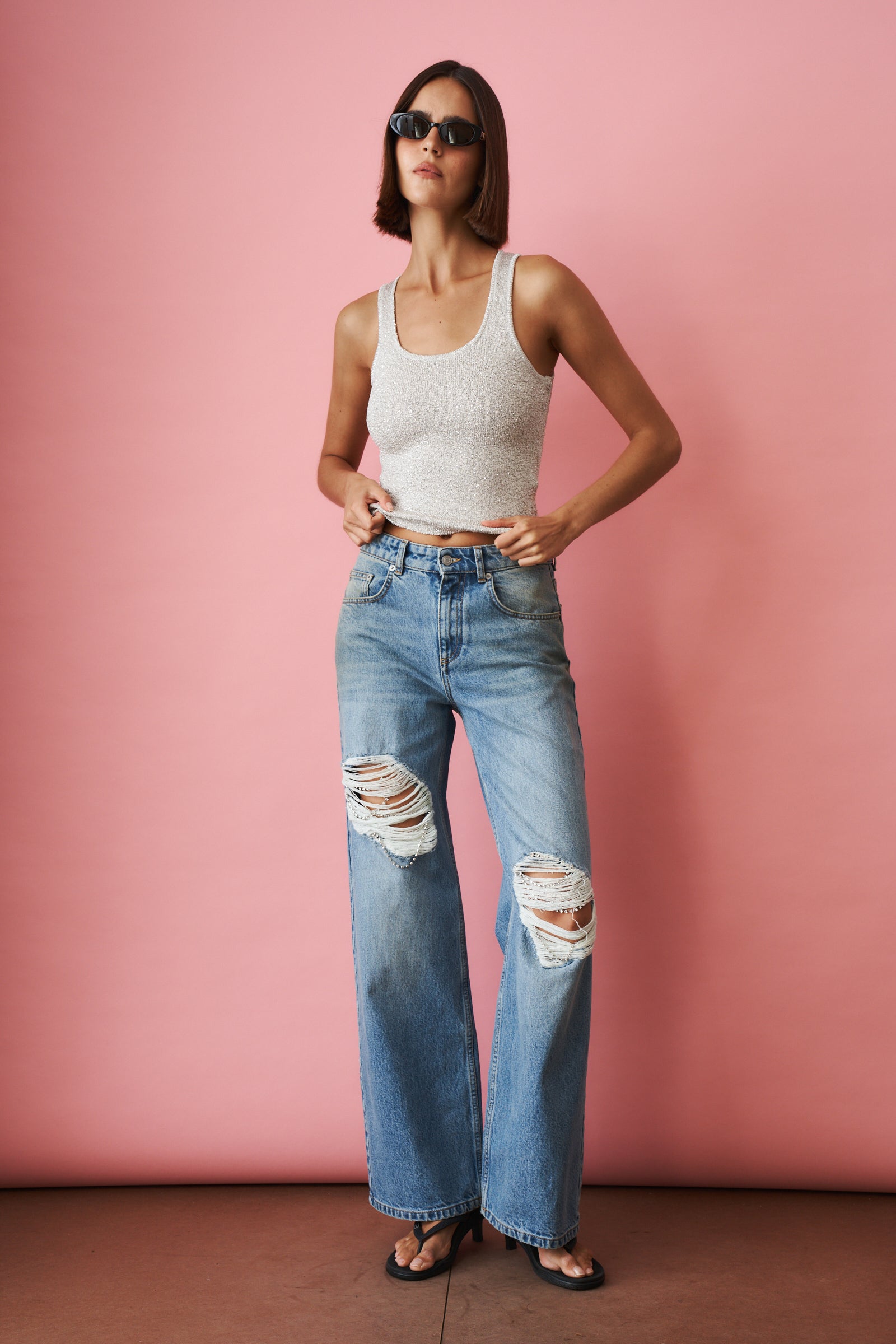 Crystal Fray Relaxed Jean - DÉSORDRE