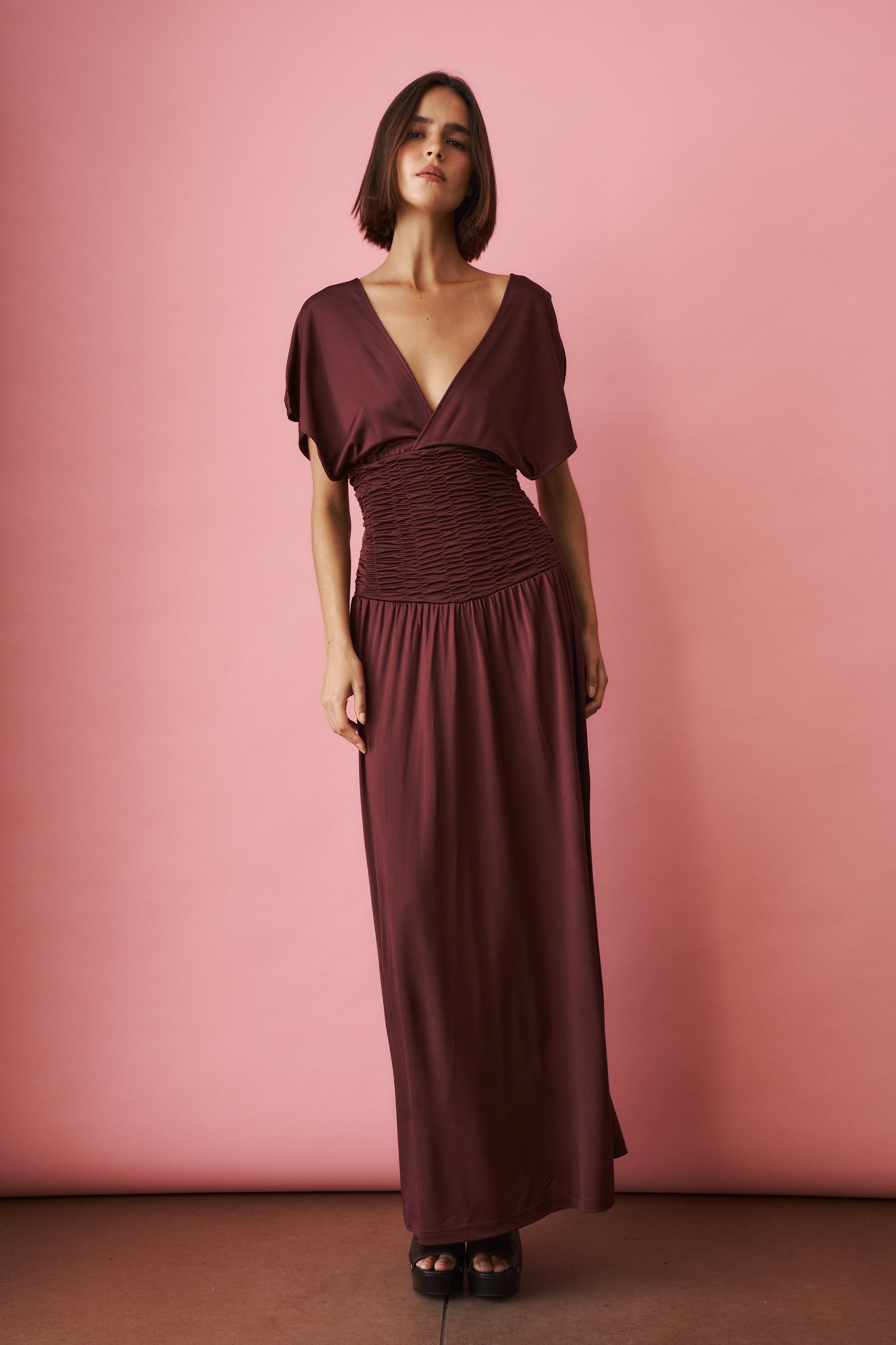 Anara Dress Merlot - DÉSORDRE