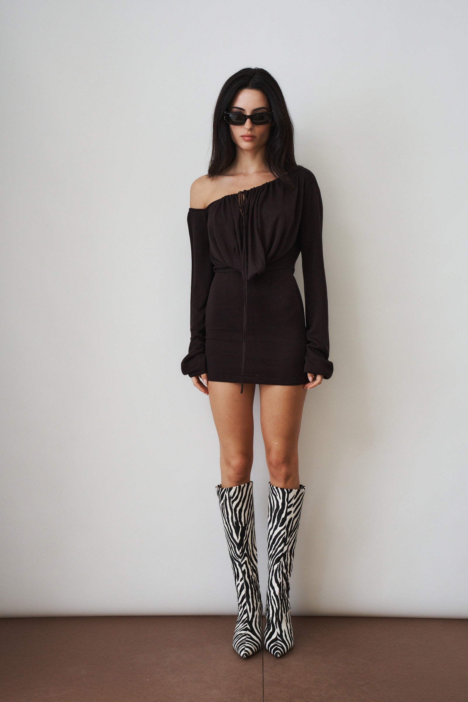 Sola Mini Dress Chocolate - DÉSORDRE