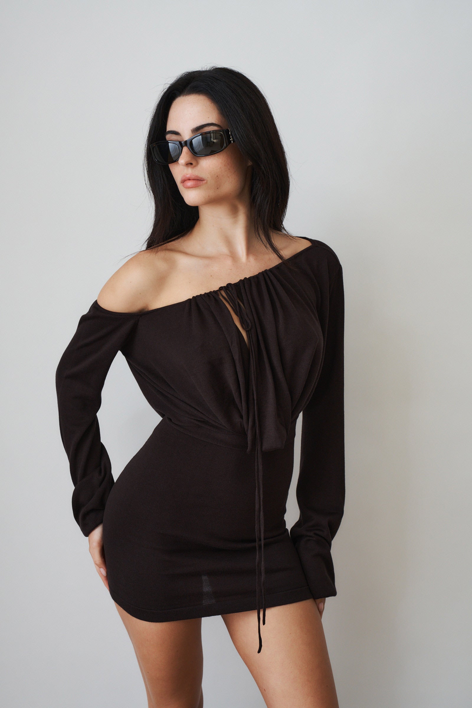 Sola Mini Dress Chocolate - DÉSORDRE