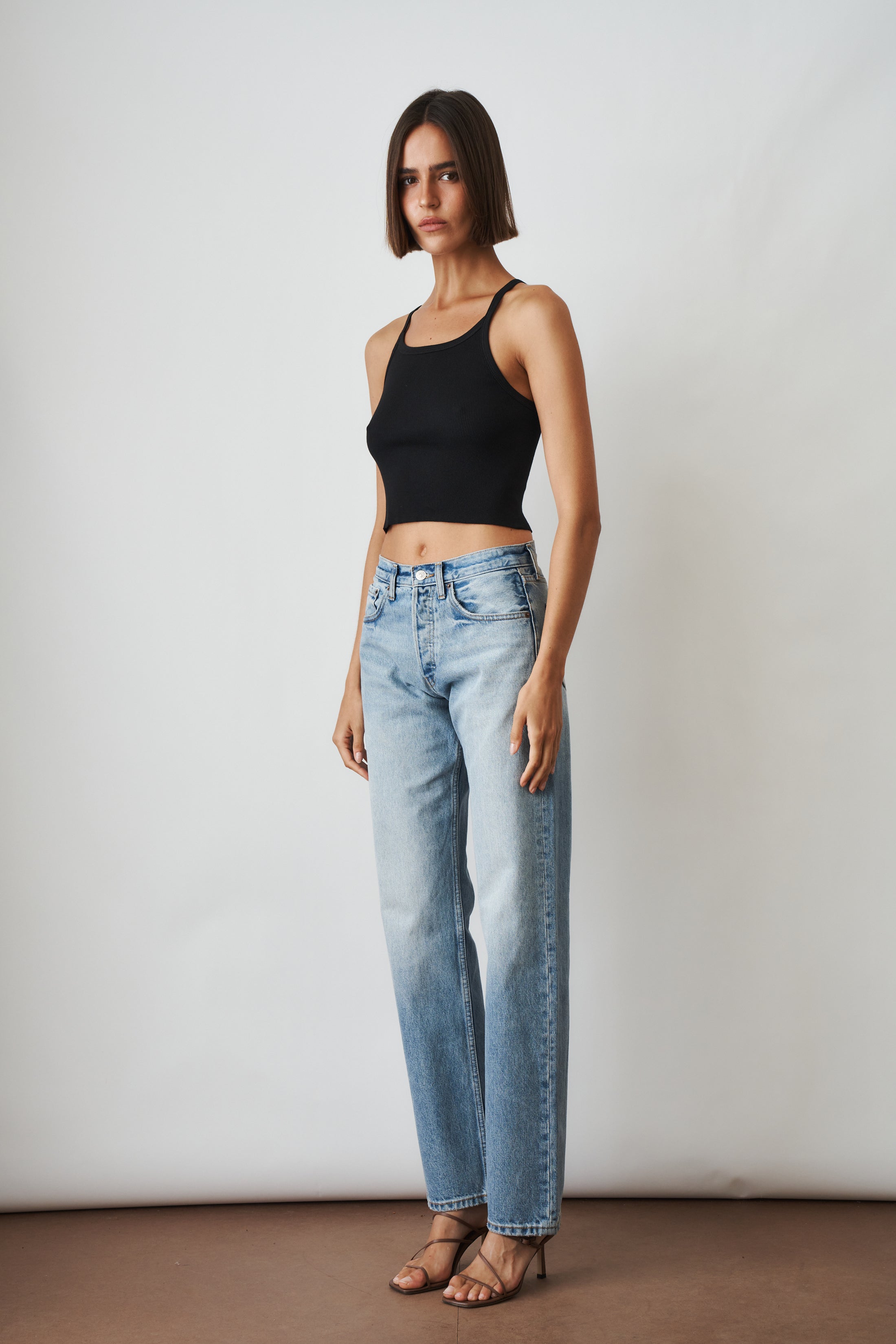 Cropped Rib Tank Black - DÉSORDRE