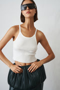 Cropped Rib Tank Ivory - DÉSORDRE