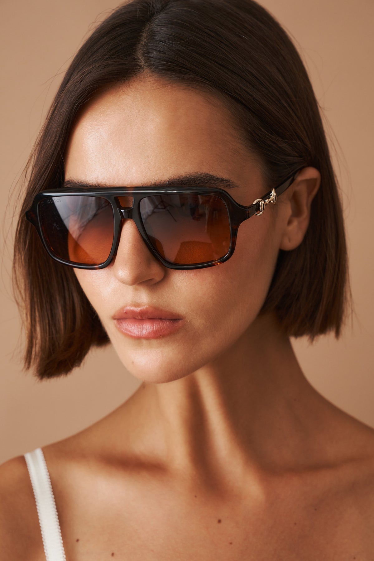 NWT Gucci GG0732S-001-61 Havana Aviator 61mm Sunglasses Amazon.com: Gucci Women main image 2