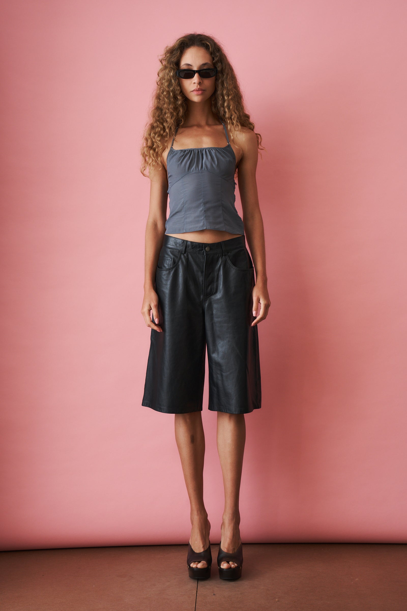 Becky Leather Short Black