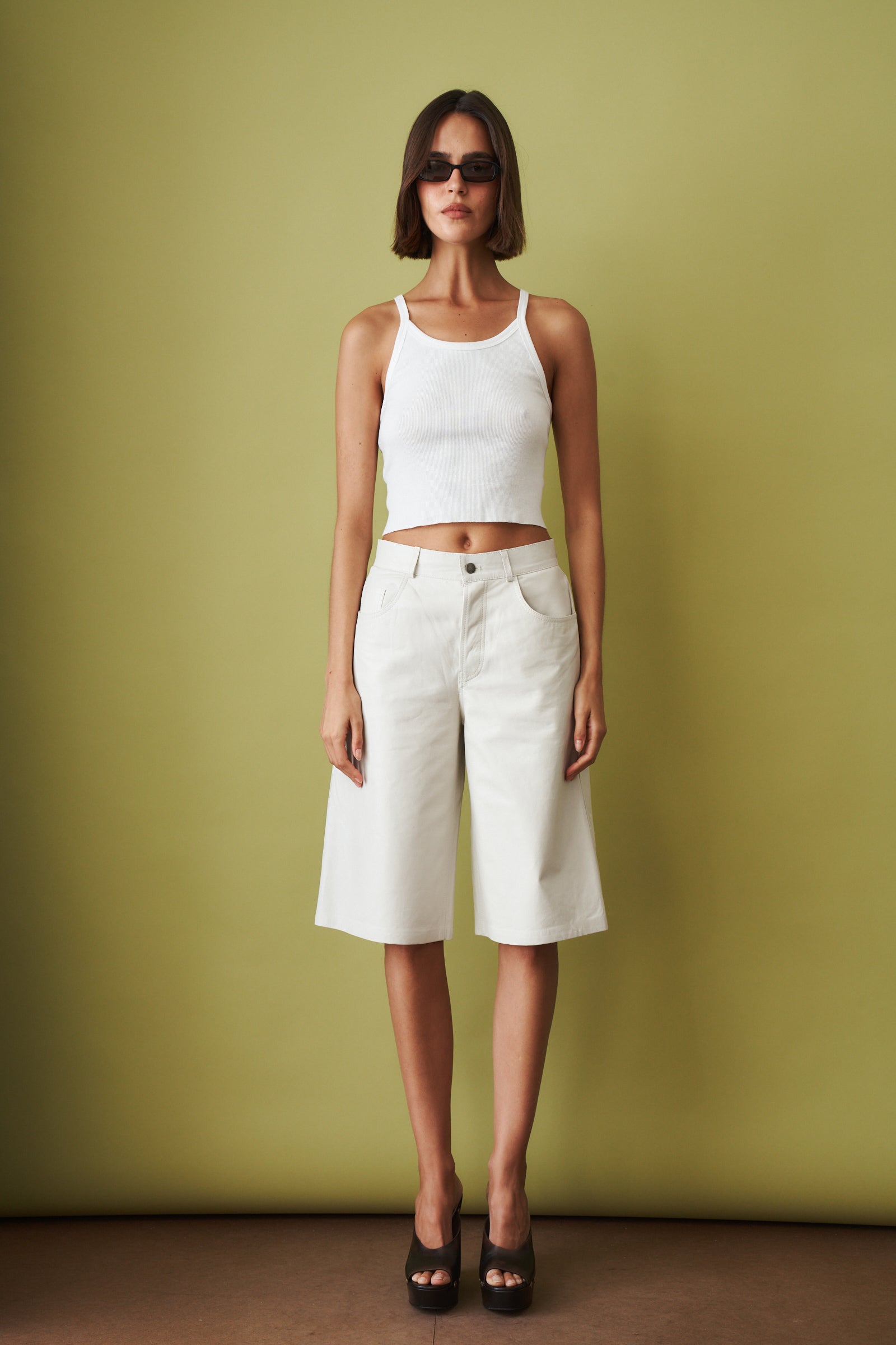 Becky Leather Short White - DÉSORDRE