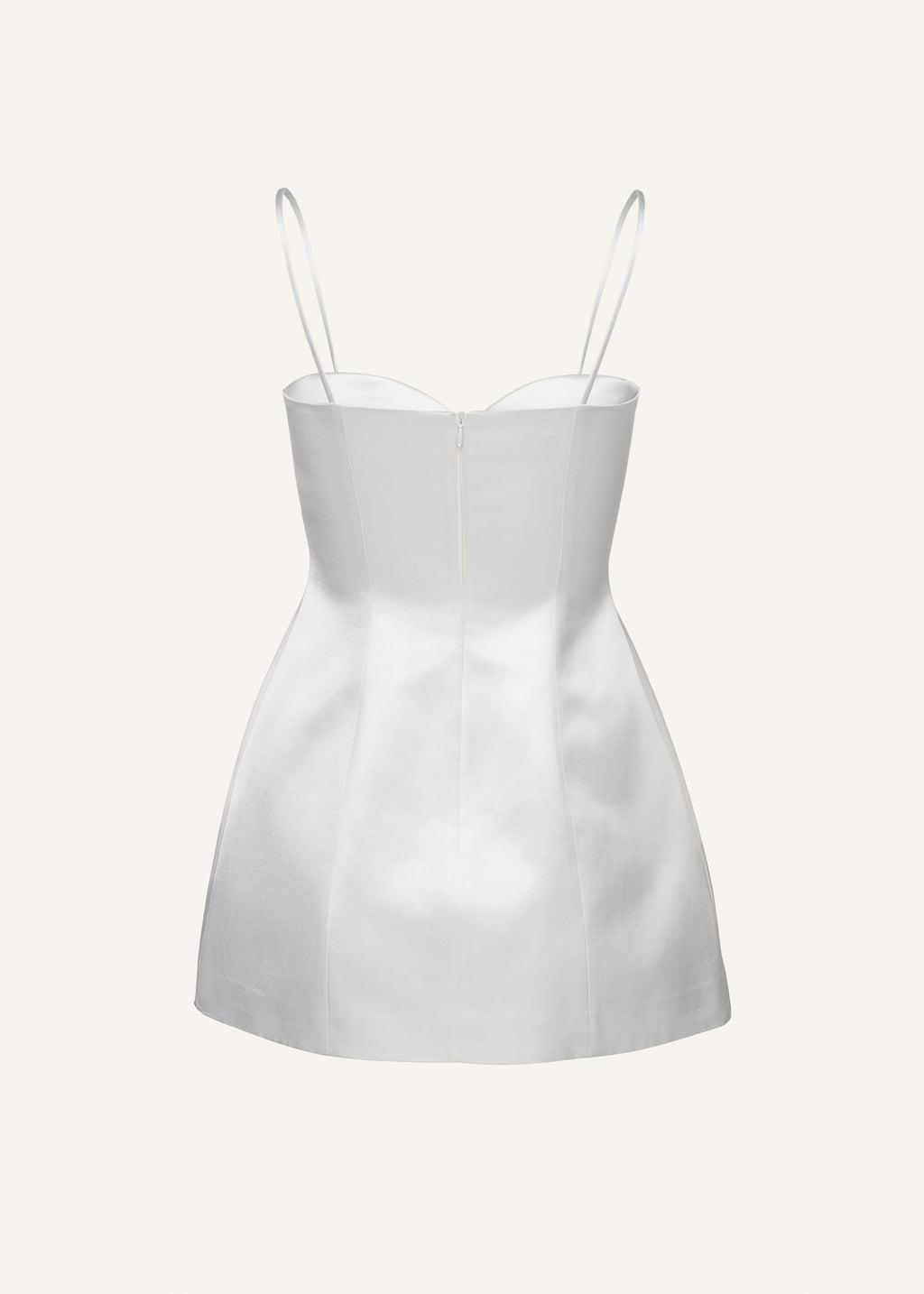 Sweetheart Silk Cream Mini Dress