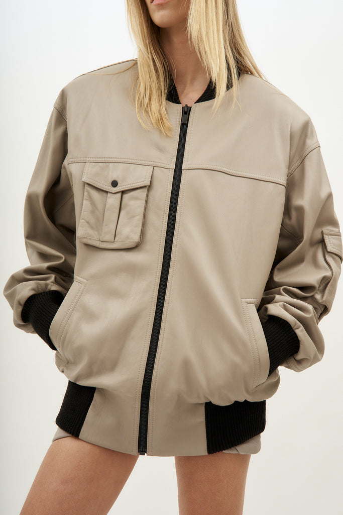 ジャケット THE MANNEI Women Outer MaricaBlazer BEIGE Beige le-mans-beige-leather-jacket-