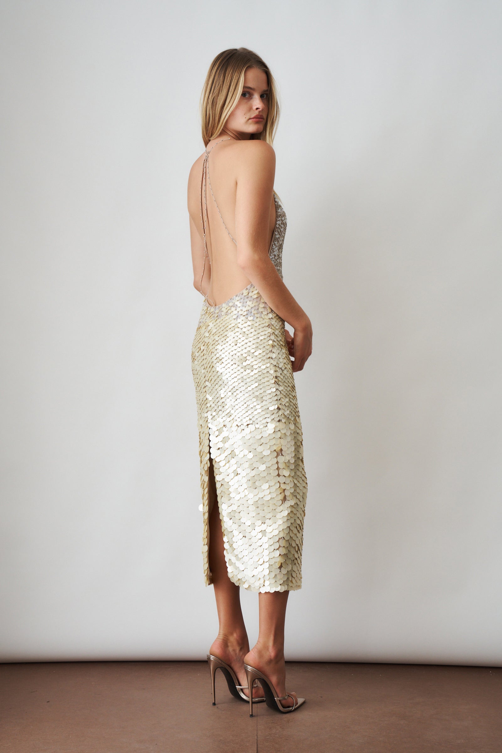 Lea Dress Silver Multi Sequin - DÉSORDRE