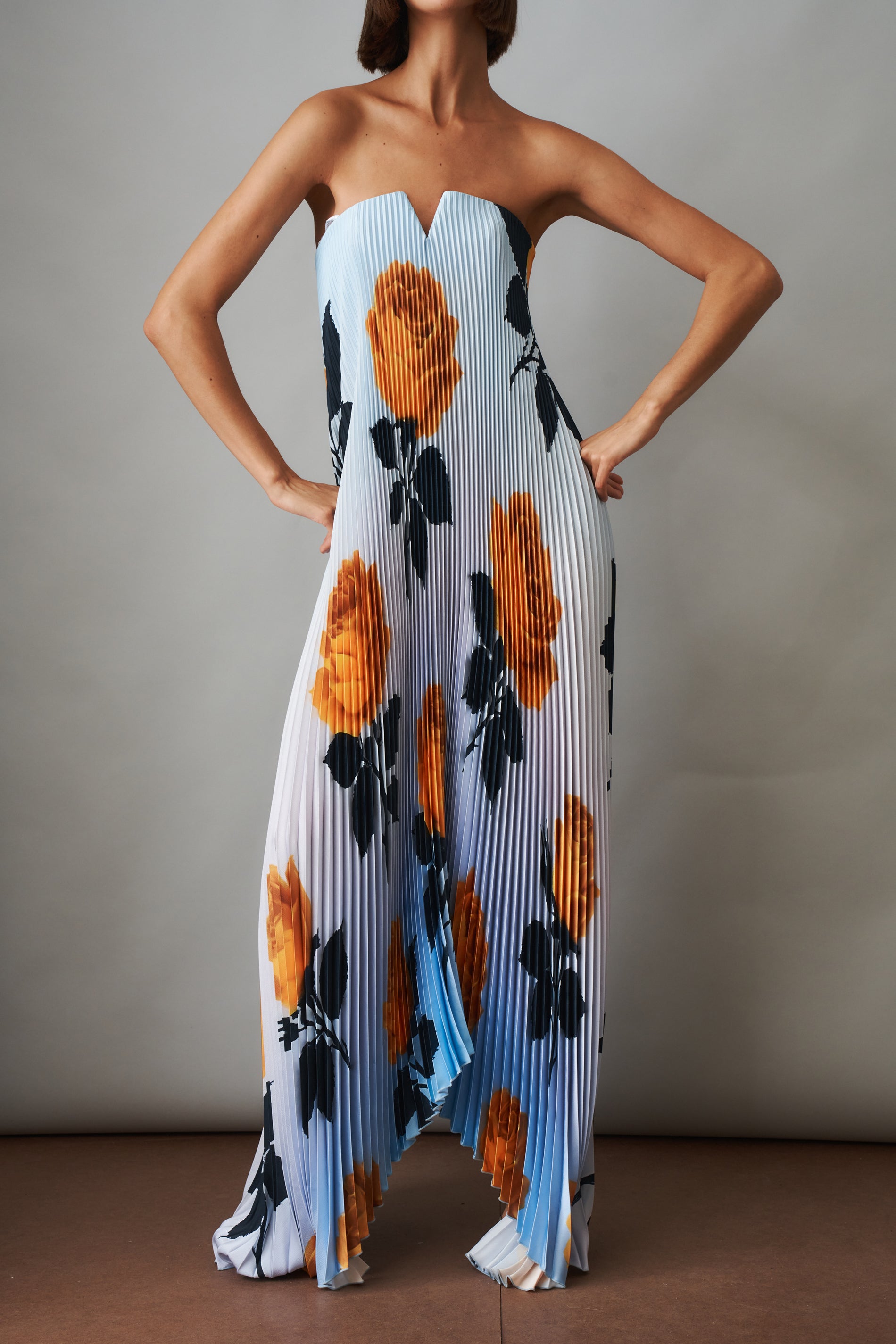 Black Tie Digital Rose Gown - DÉSORDRE