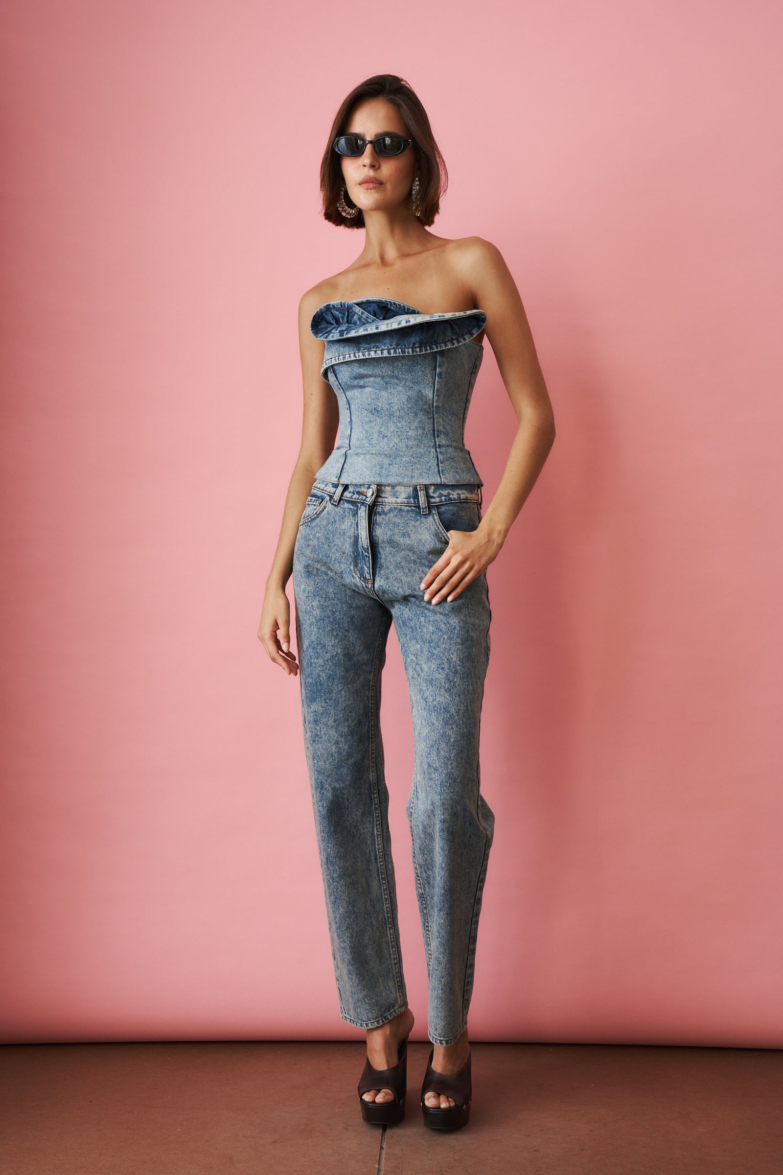 Vintage Denim Straight Leg Jeans