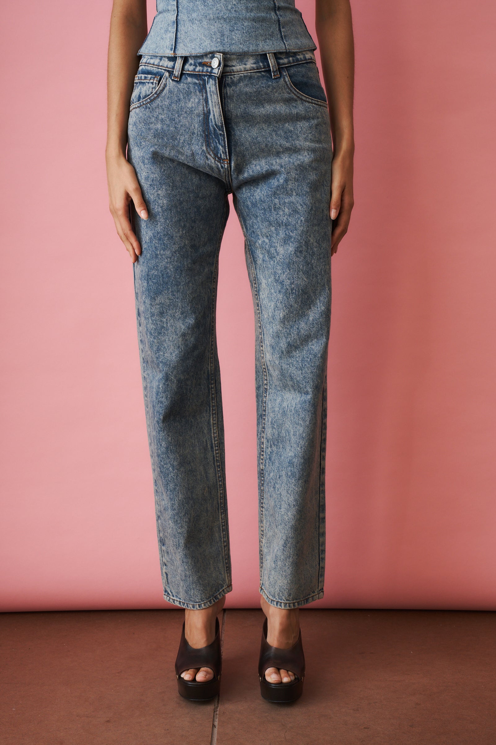 Vintage Denim Straight Leg Jeans